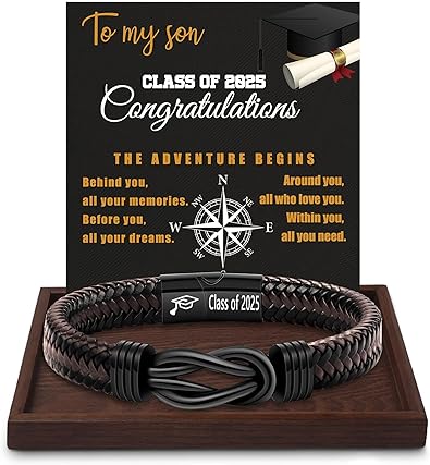 Inspirational Gifts for Men Morse Code Bracelets Mens Bracelets Graduation Gifts for Him Fathers Day Adjustable Leather Bracelet Motivational Birthday Annivesary Jewelry Stocking Stuffers for Men