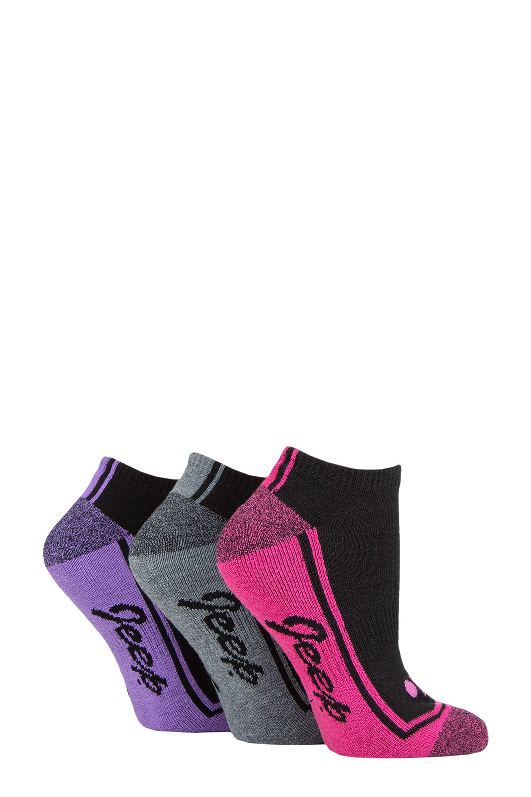 Jeep Women's Black Performance Trainer Socks Pack Of 3 4-8