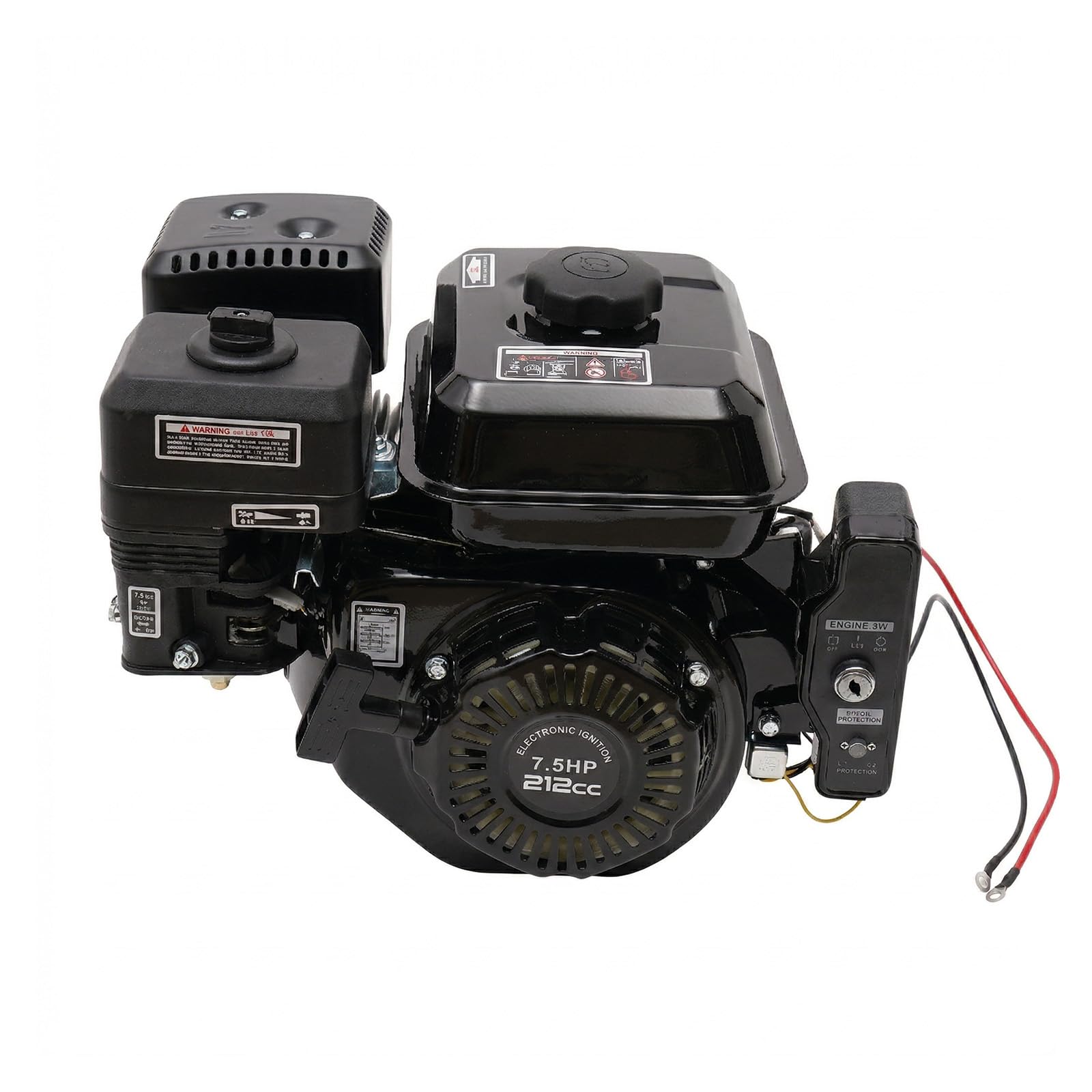 Motor de gasolina de arranque eléctrico, 4 tiempos, 7,5 CV, motor de gasolina con diámetro del cigüeñal de 20 mm, motor de gasolina industrial OHV de 212 cc, motor de gasolina de 3600 RPM para