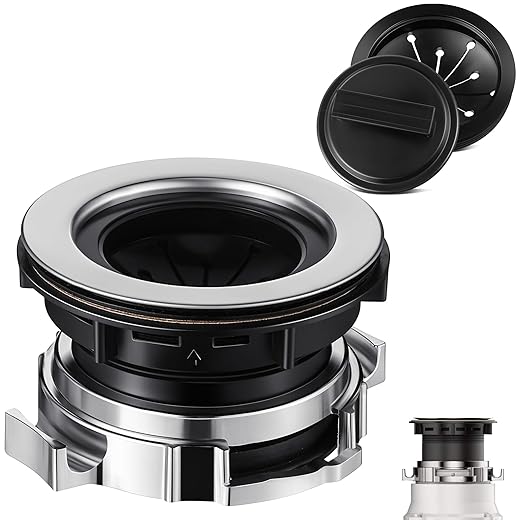 Garbage Disposal Sink Flange Kit with Garbage Disposal Stopper and Splash Guard, Garbage Disposal, Compatible with Waste King EZ Mount, Whirlaway and GE Models Garbage Disposal