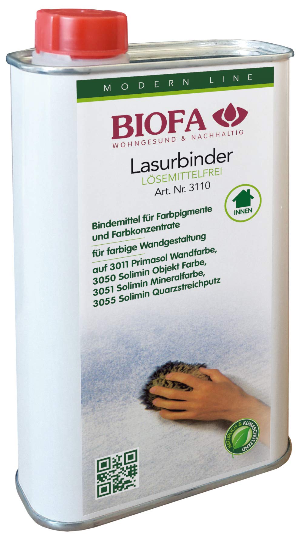 BiofaBIOFA 3110 Natural Binder for Wall Sawing System Create Clear Coloured Sponge Effects, buffers, Brushes, BIOFA 3110
