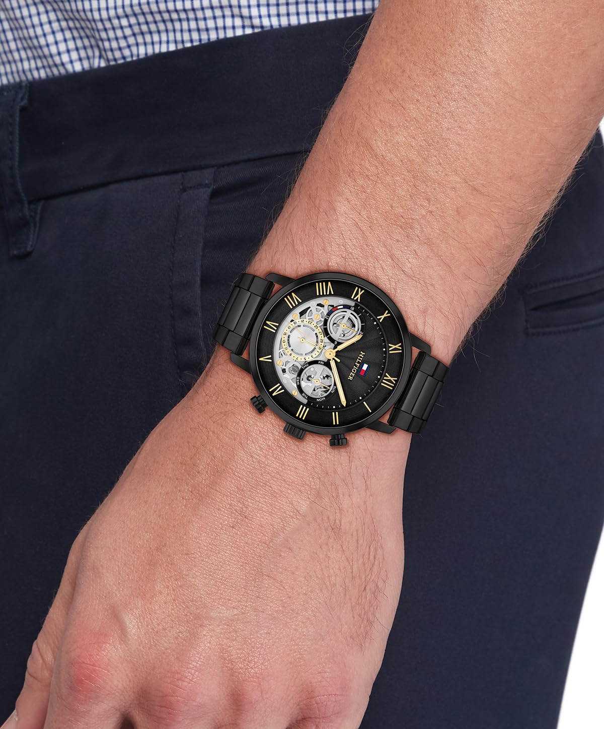 Tommy Hilfiger Multi Zifferblatt Quarz Uhr für Herren mit Edelstahlarmband