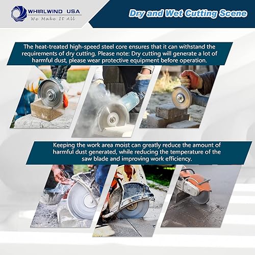 Miniatura 6 de Whirlwind USA LSS Versión mejorada Hoja de sierra de diamante de 14 pulgadas, corte seco o húmedo para mampostería de ladrillo de piedra de
