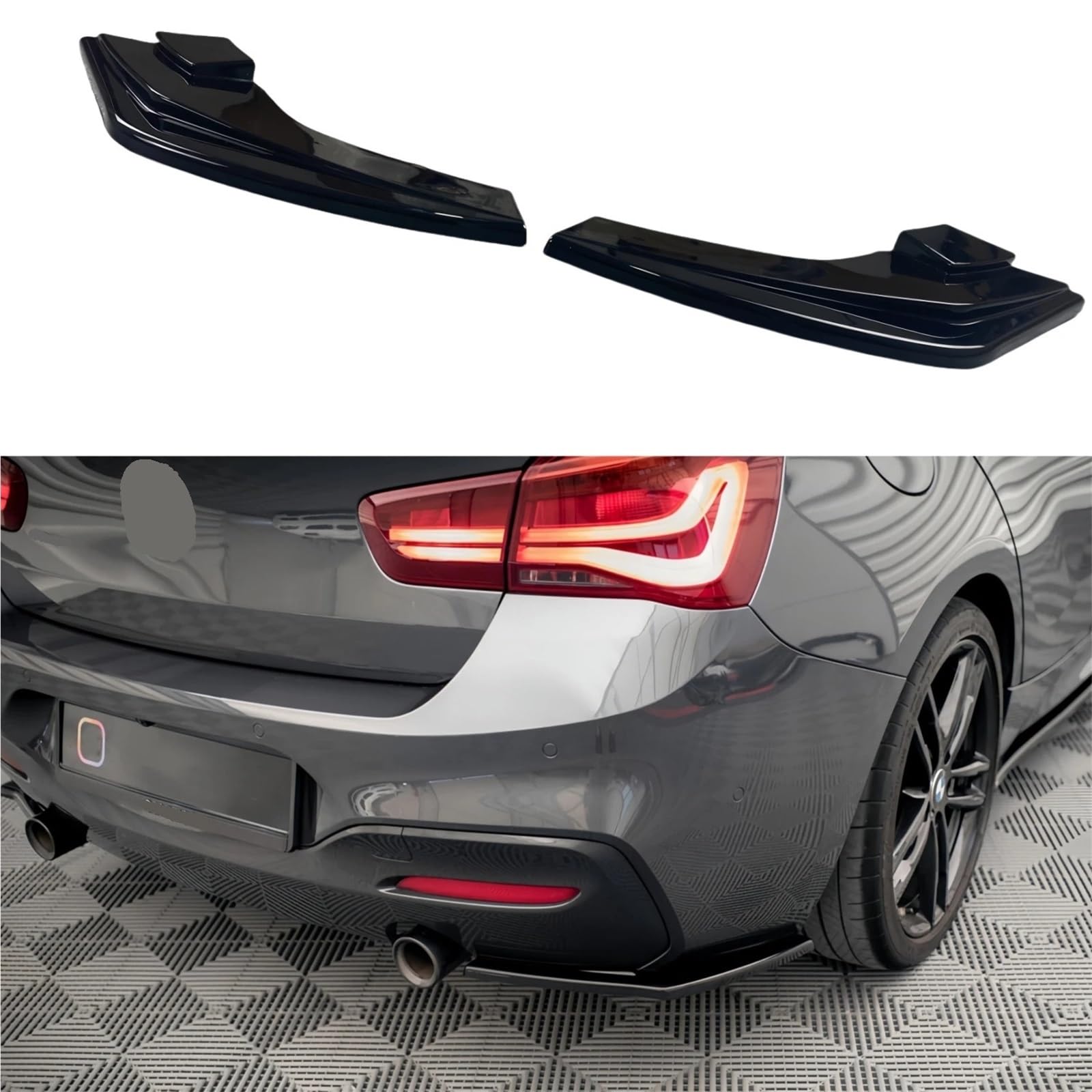 spoiler inferiore Splitter laterali per paraurti posteriore adatti per BMW F20 Serie 1 118i 120d 120i 125i M Pack 2015-2019 LCI spoiler inferiore