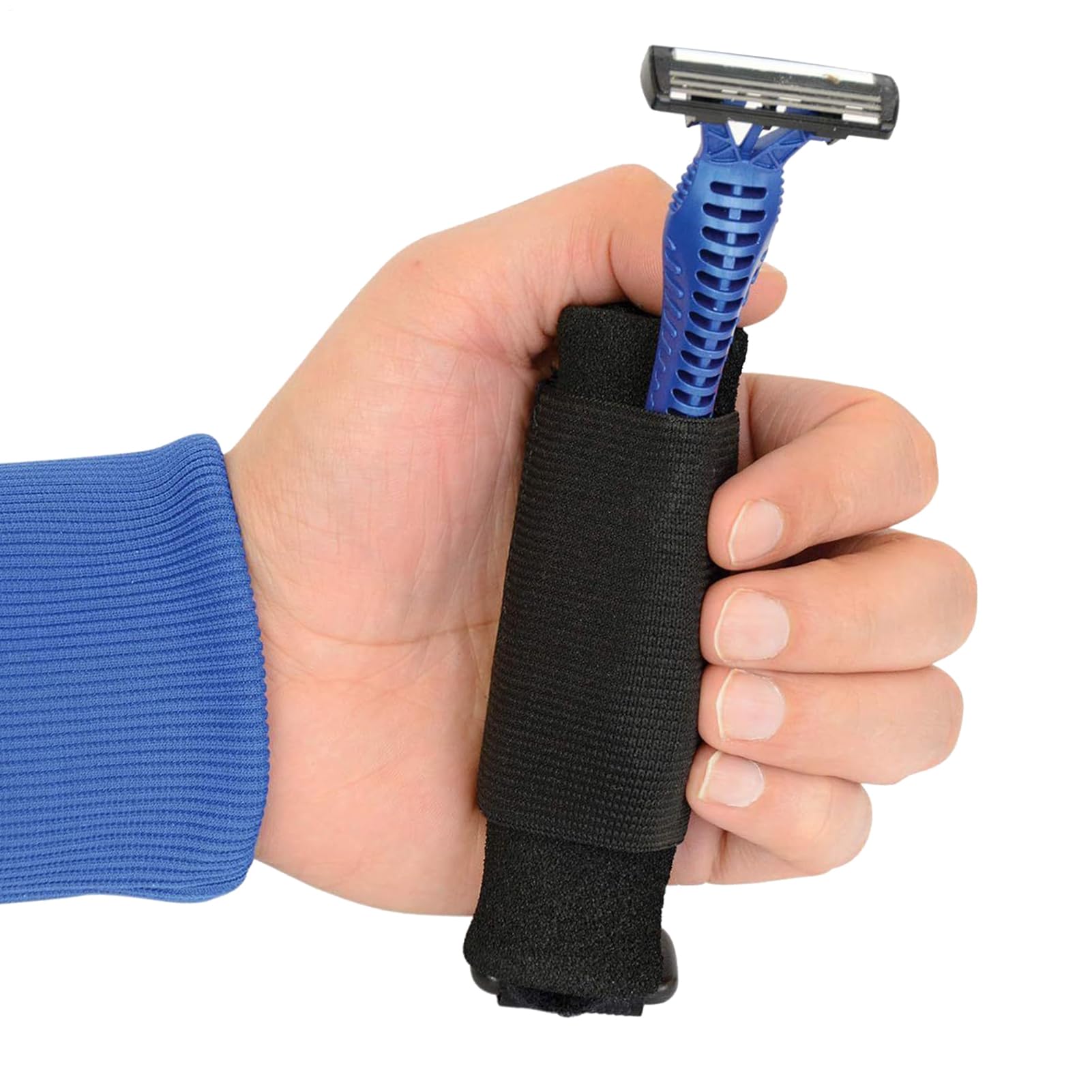 Universal Cuff - Soporte adaptable para utensilios - Banda para mano para agarrar cubiertos - Guante adaptable antideslizante para alimentación y escritura con soporte de mano débil para niños y