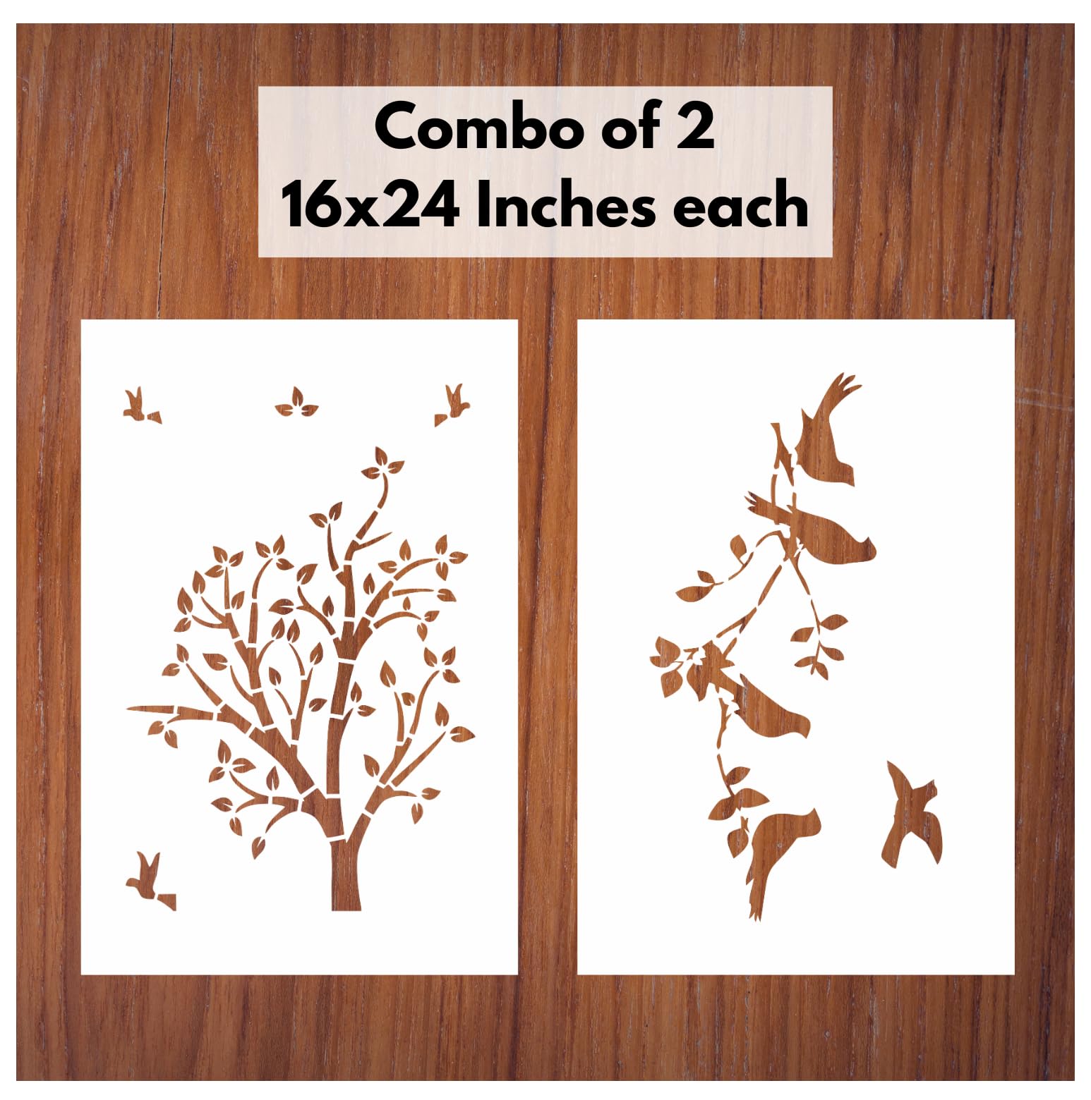 StenCart Combo of 2 Tree with Birds and Birds on Branches Stencil for Wall Painting Home DIY Reusable Wall Stencil Design for Wall Decoration (16x24 inch) -Pack of 2 (B0D6BTMS76) Amazon Price History, Amazon Price Tracker