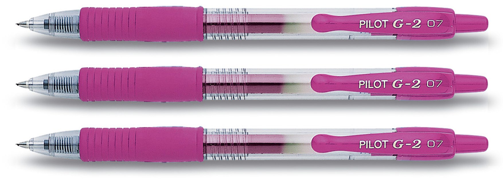 Pilot G207 Gelschreiber 0,7 Mm - 12 Stück Im Pack, Pink, Mit Ergonomischem Griff & Archivsicherer Tinte