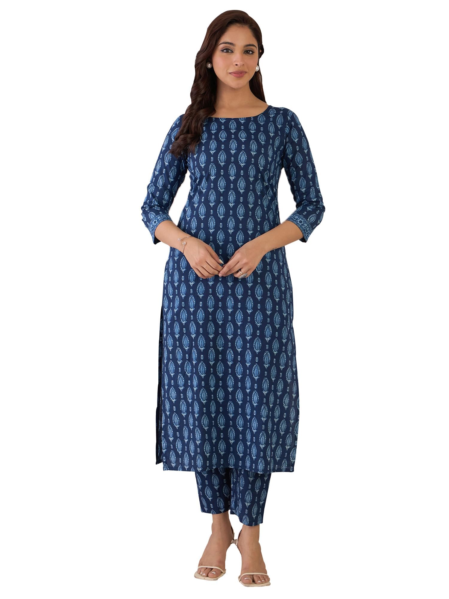 indo era Women's Cotton Ethnic Co-Ord Set | Kurta Pant Set | Stylish Cotton Suit Set for Women-picture-37