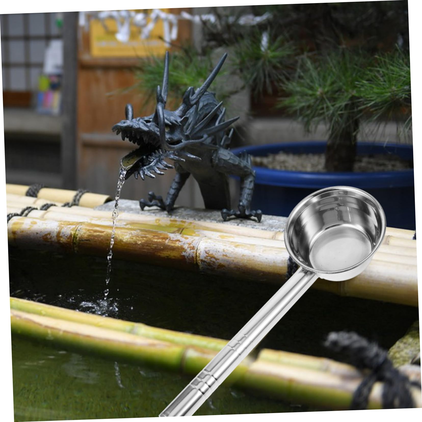 GALPADA 5 Piezas cucharón de agua limpiador cazo de agua con asa Reemplazo de tapón de baño de empuje Hundir ayuda cucharas cucharón de sopa de acero inoxidable cuchara de agua Silver