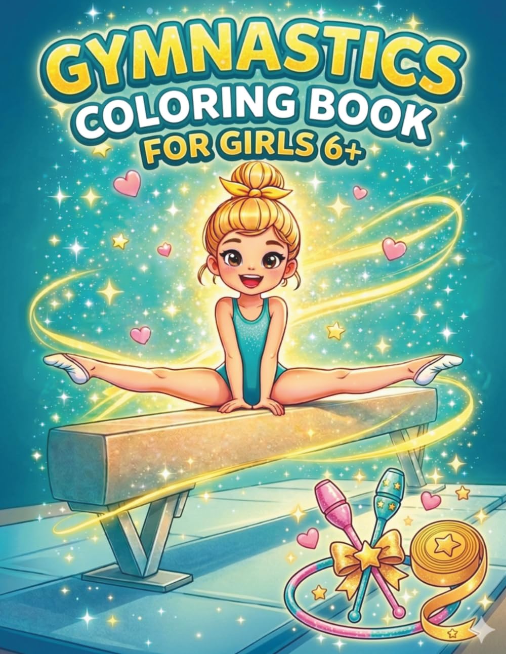 Gymnastics Coloring Book for Girls 6+: 55 Cute and Fun Gymnast Coloring Pages – Perfect Gift for Girls Who Love Gymnastics