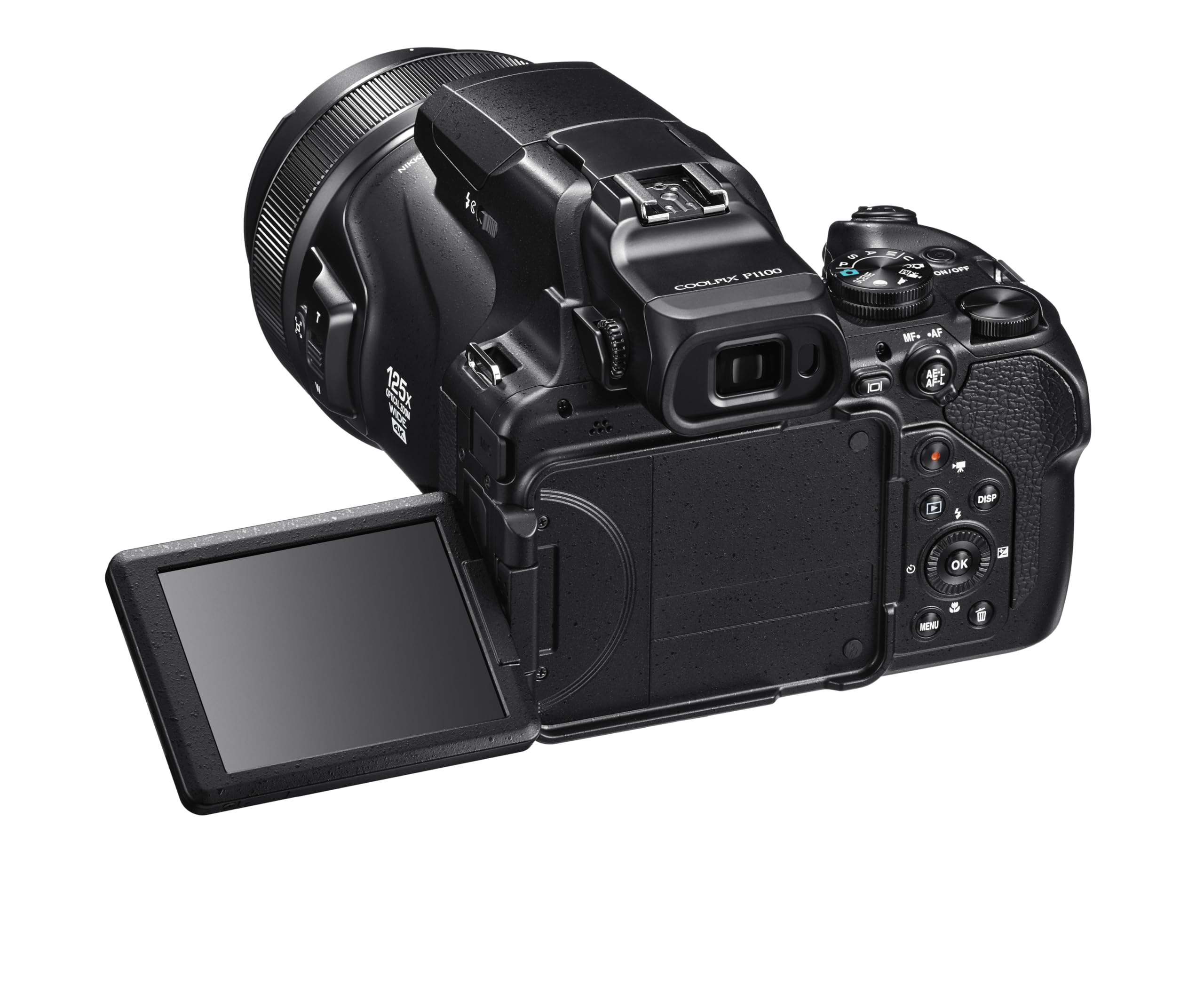 Nikon Coolpix P1100 Fotocamera Bridge, Zoom Ottico 125x (24-3000mm), Sensore CMOS 16 MP, Video 4K UHD, Stabilizzazione Ottica VR, LCD Articolato 3.2", Nero [Nital card: 4 anni di garanzia]