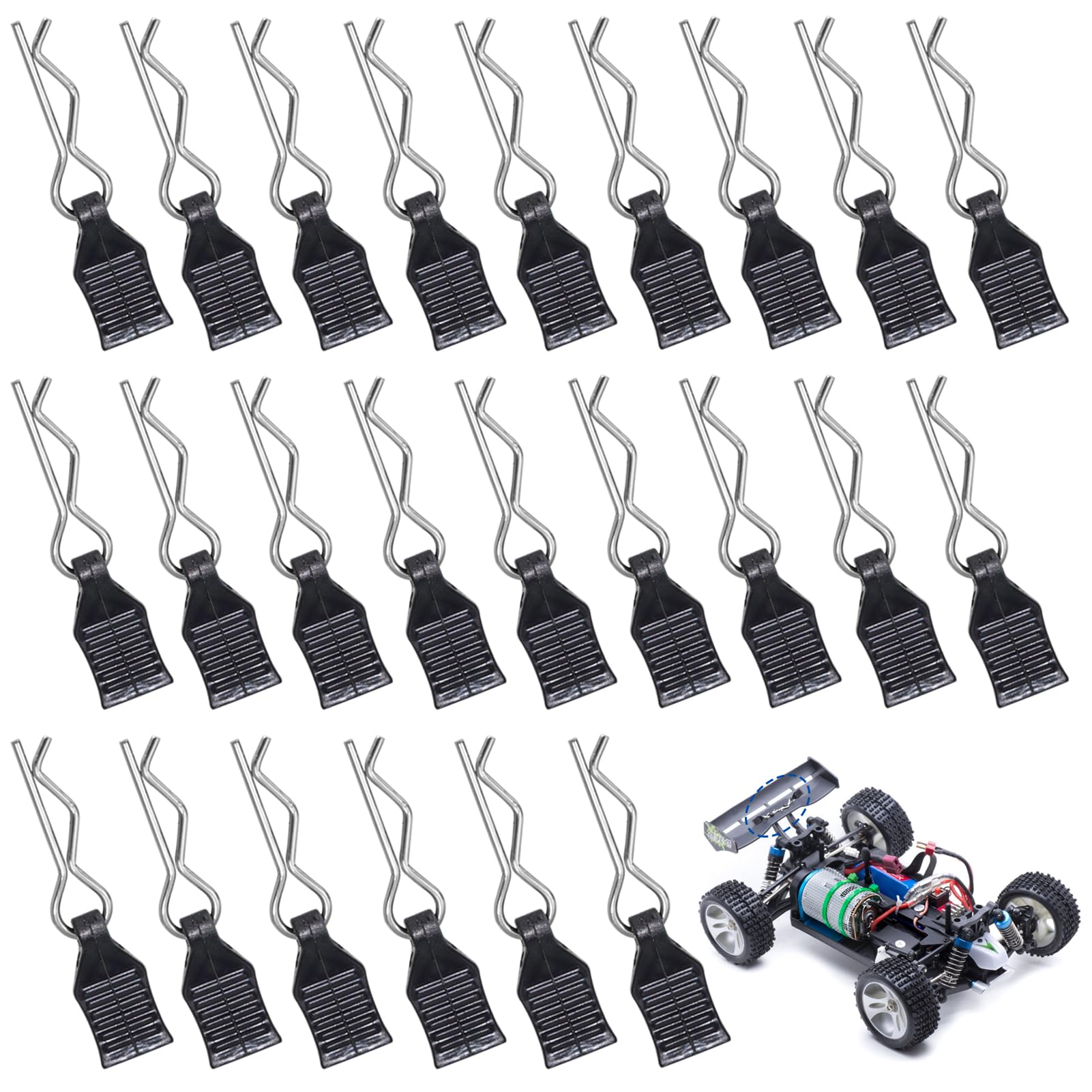 Clips De Carrosserie RC Bent Springy R Pins, 1/8 1/10 1/12 RC Body