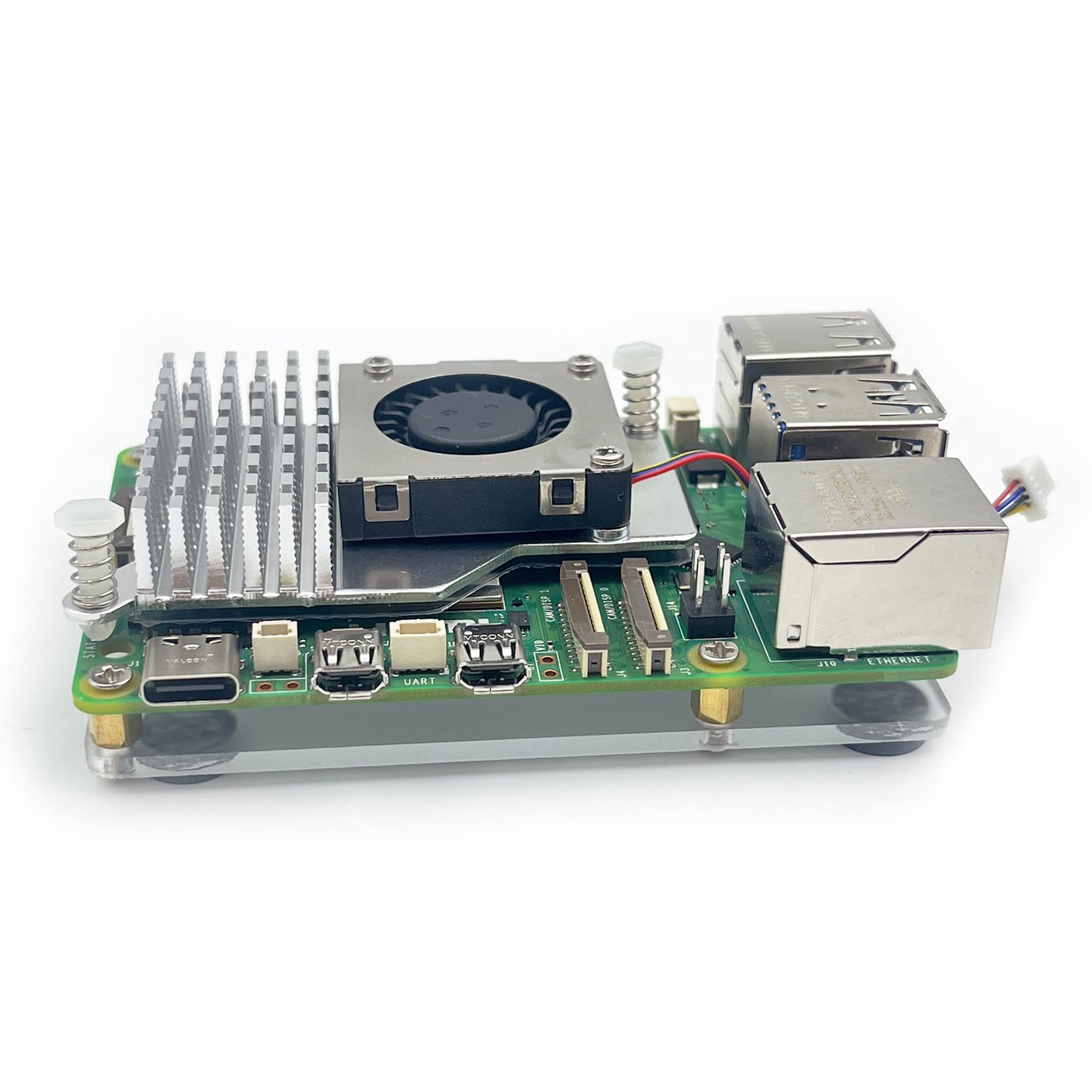 Raspberry Pi Active Cooler para Raspberry Pi 5 con ventilador de enfriamiento PWM de 1.181 in de 4 pines Pi 5 disipador de calor con cinta térmica, disipador de calor de aluminio soplador de velocidad 6