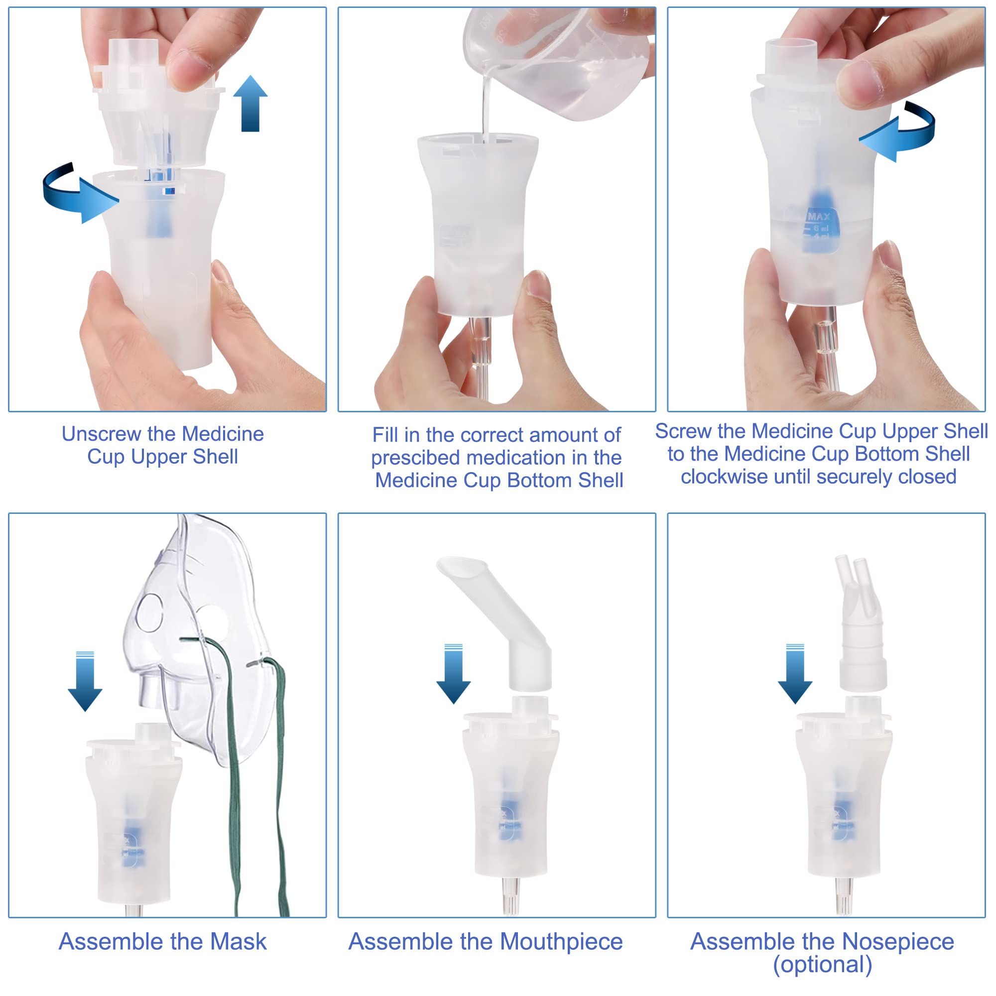Inhalador Nebulizador con Compresor para Fácil Tratamiento de Enfermedades Respiratorias para Adultos y Niños Inhalador VP-C5