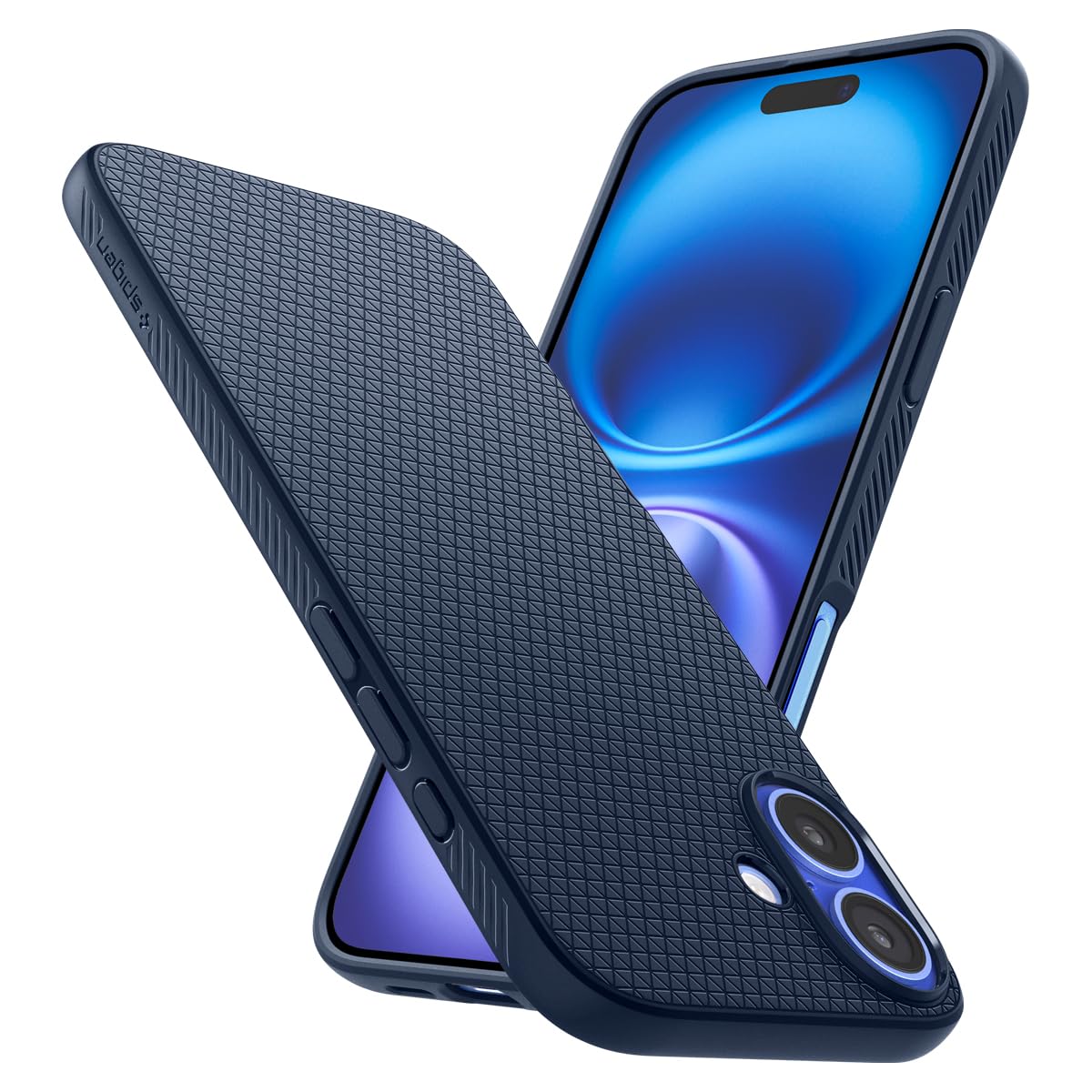 Spigen Liquid Air Back Cover Case for iPhone 16, Durable Protection, Air Cushion Technology - TPU | Navy Blue | Back Cover