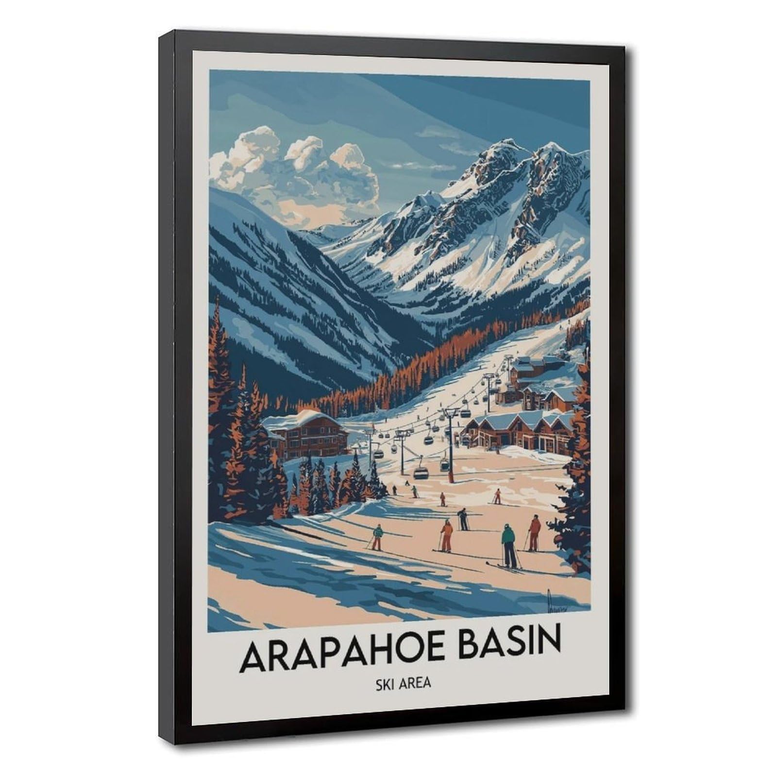 Lxwnze Metallic Arapahoe Basin Ski Resort Poster Colorado Mountain Art (11) Canvas Poster Bedroom Decor Landscape Office Room Decor Gift 24" L X 36" W