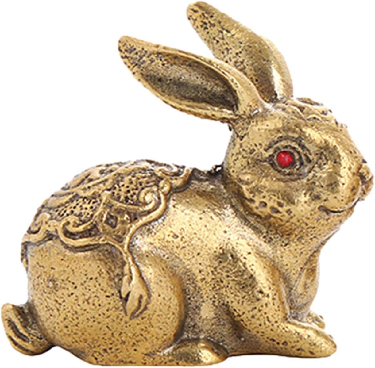 Chinese Rabbit Statue, Retro Brass Rabbit Figurines, 2023