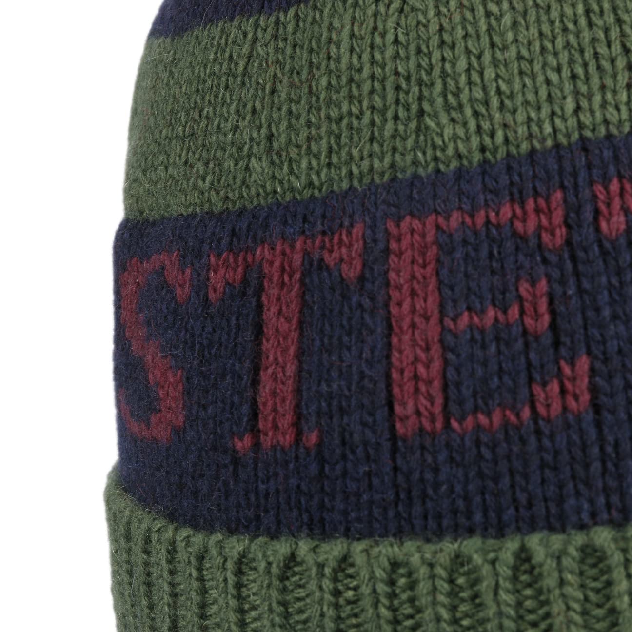 Stetson Classic Bommelmütze Gestreifte Umschlagmütze Kaschmir-Mix Damen Herren Herbst Winter