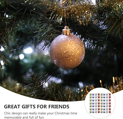 Miniatura 8 de Garneck 60 adornos de bola de árbol de Navidad con purpurina, mini tambores, adornos de fiesta de Navidad, regalos de mini tambor de Navidad
