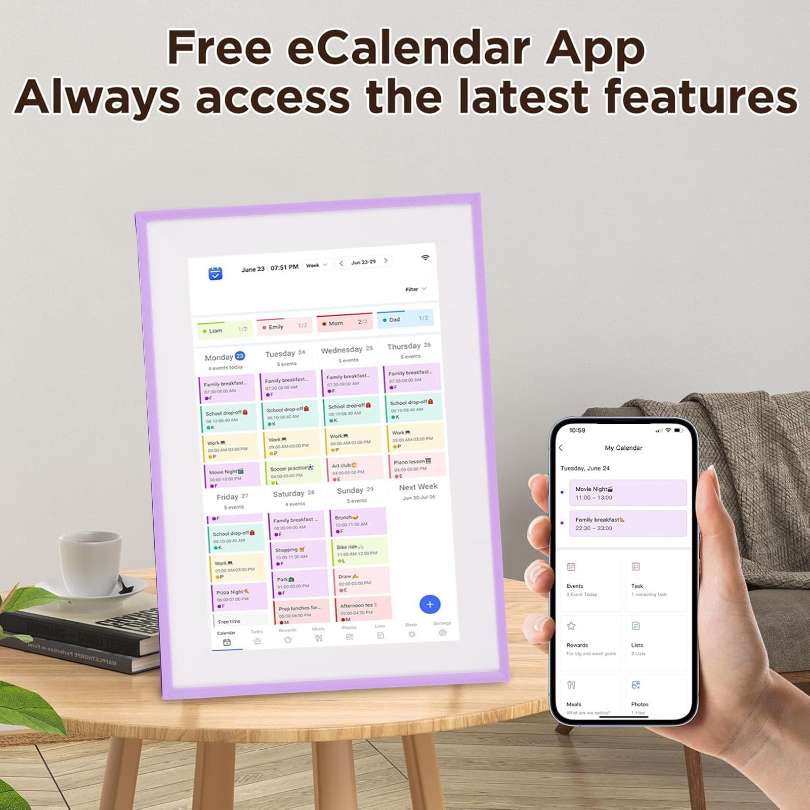 Generic Calendario Digitale Intelligente 15,6 Pollici, Grafico e Pianificatore di Faccenda Elettronica, Touchscreen LCD, per Casa e Ufficio, Ottimo per L'organizzazione del Calendario,