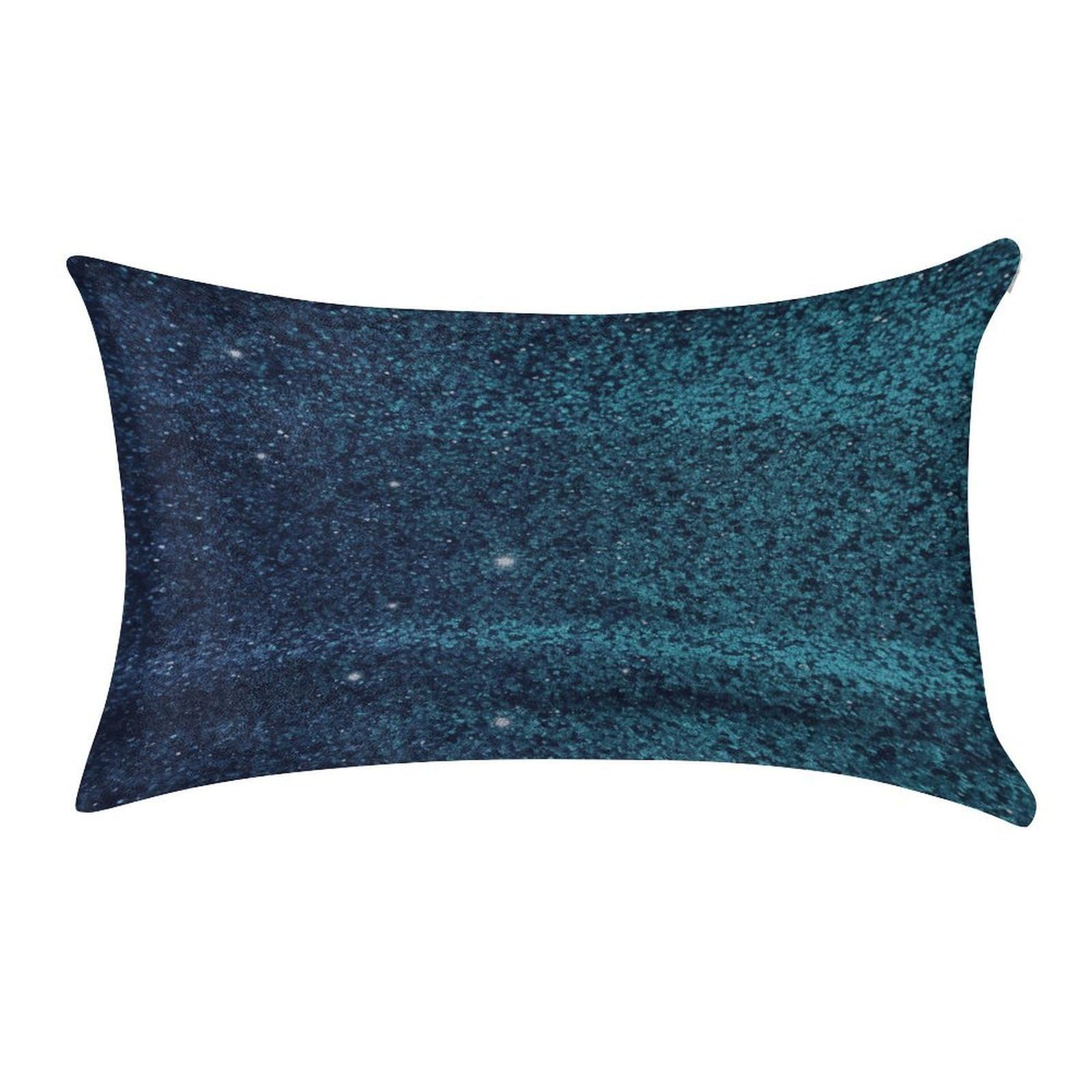 LDGSUPH Teal Glitter Velvet Throw Pillow Covers Cozy Pillow Shams Pillowcases Detachable Pillow Cases Soft Cushion Cover with Zipper for Sofa Car Bed Pillow Protectors 12 "×20 "