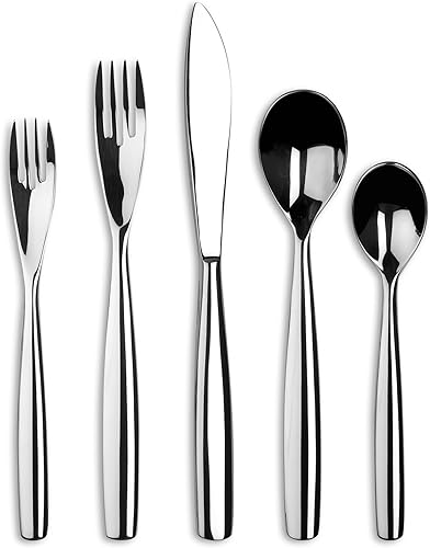 Ginkgo International Charlie - Juego de cubiertos de acero inoxidable, 5 piezas, servicio para 1