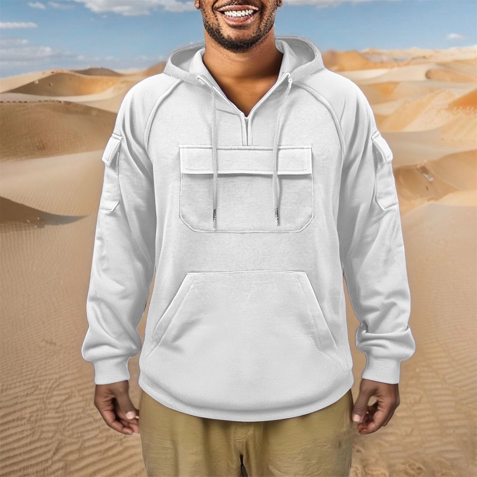 DENGJIAMY Sweat à capuche tendance pour homme Grande taille