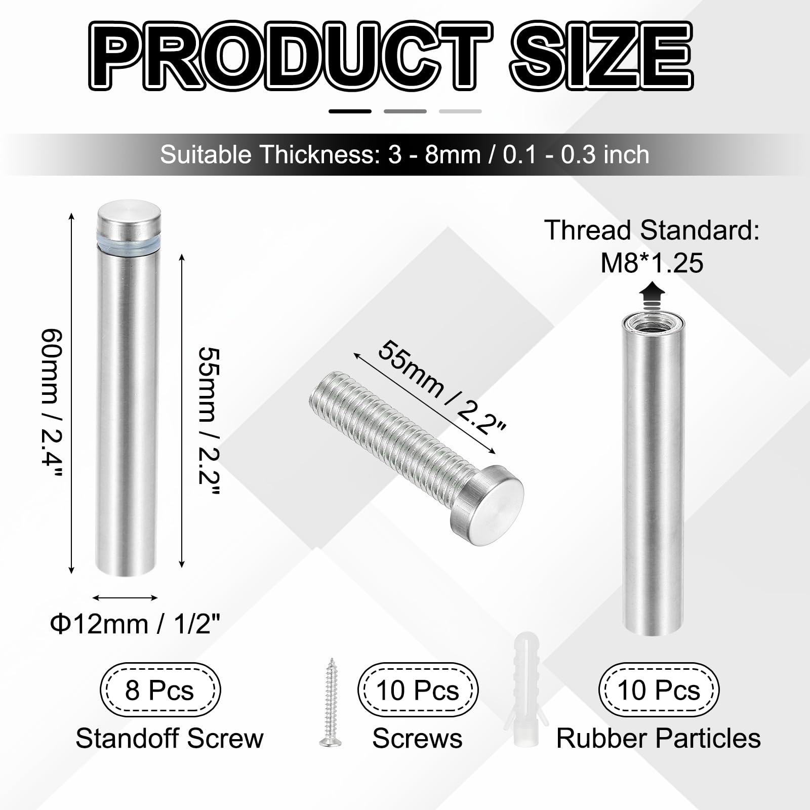PATIKIL 1/2x2.4" Standoff Screws - Image 2