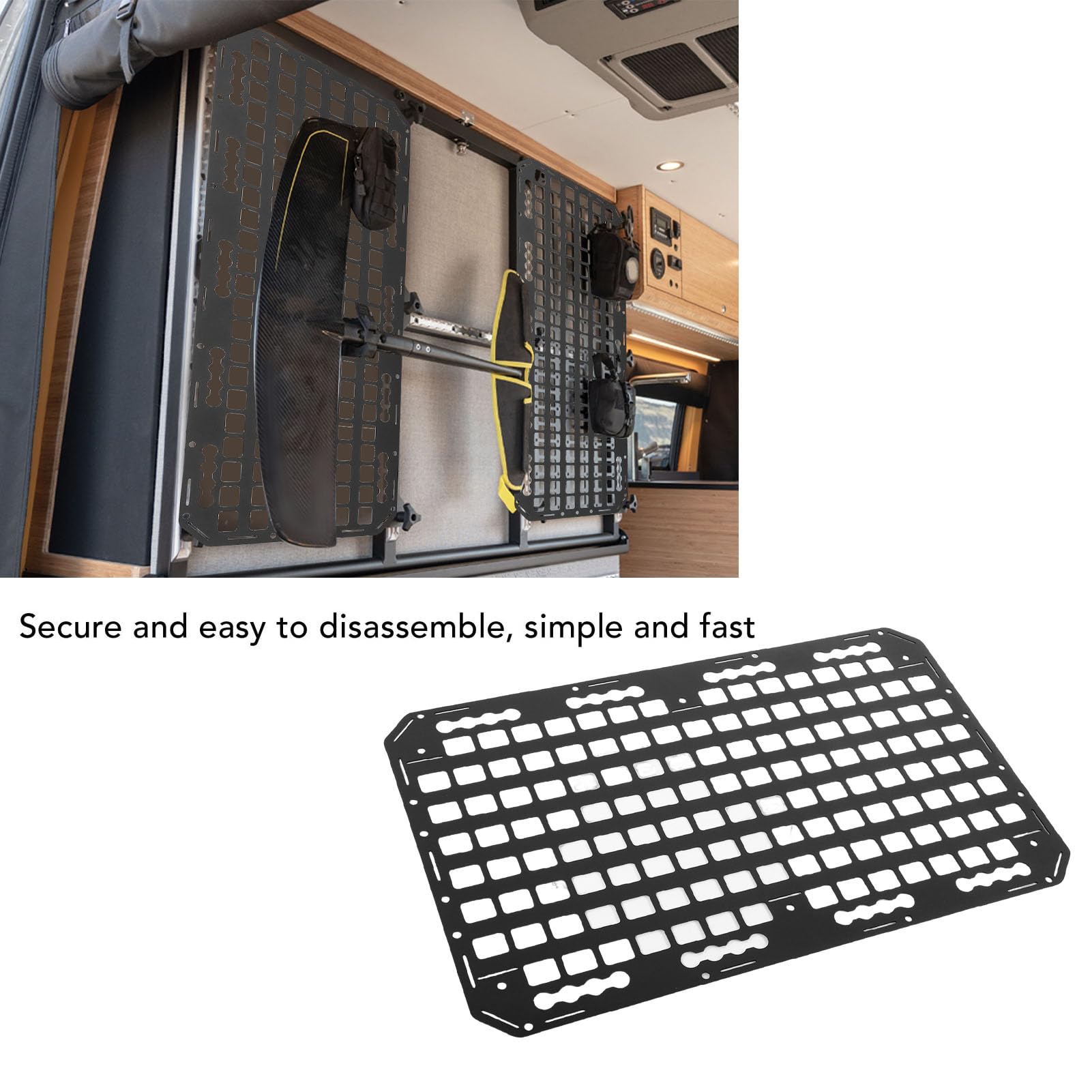 Luocute Truck Bed Molle Panel Aluminium 27,24x17x0,08in L Track, Cargo