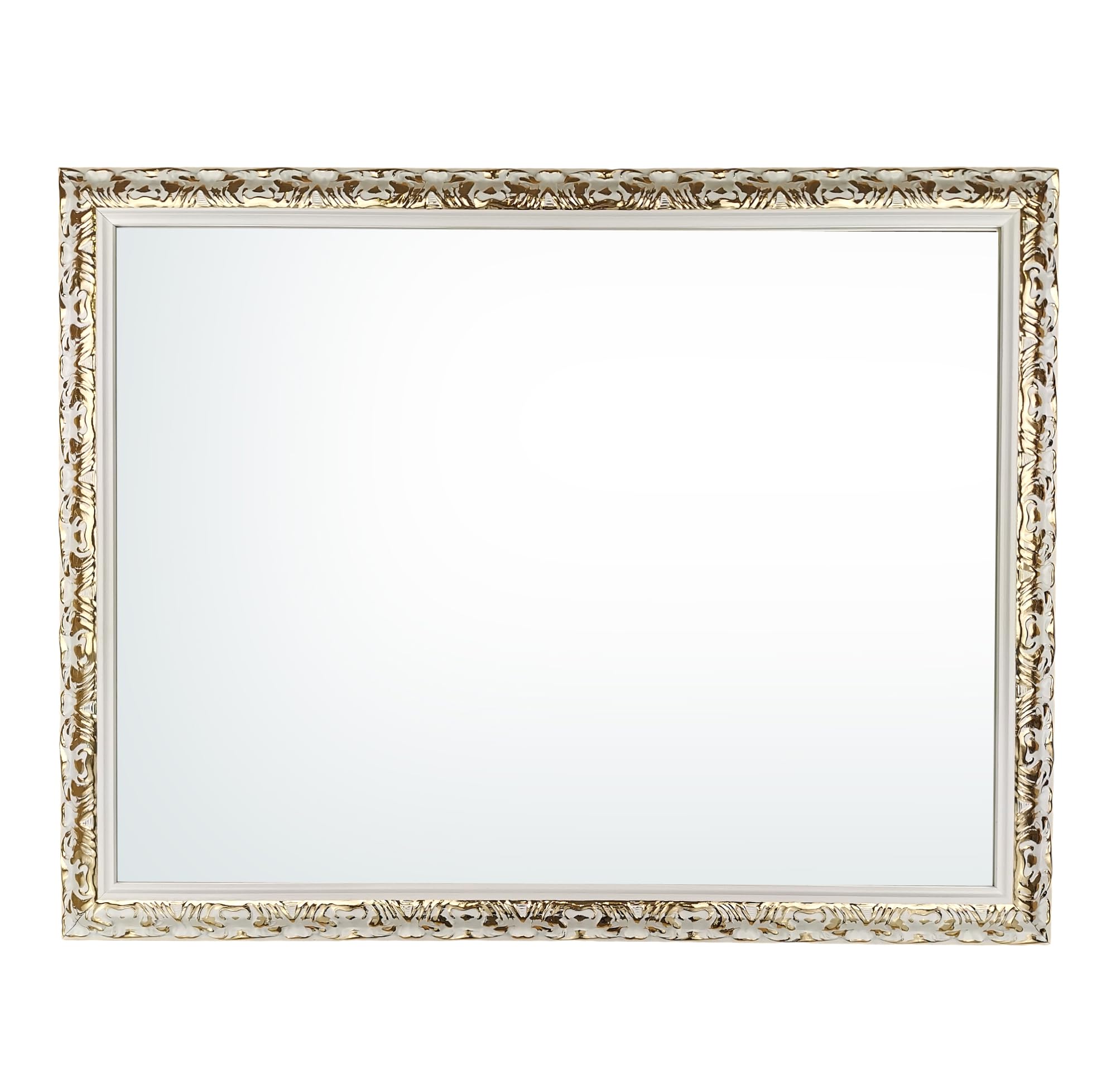 ITALIA CORNICI Maestri Artigiani Specchiera da Parete in Legno, Specchio con Cornice Barocca Intagliata Made in Italy, Appendibile Verticale o Orizzontale (Oro, 90 x 70 cm)