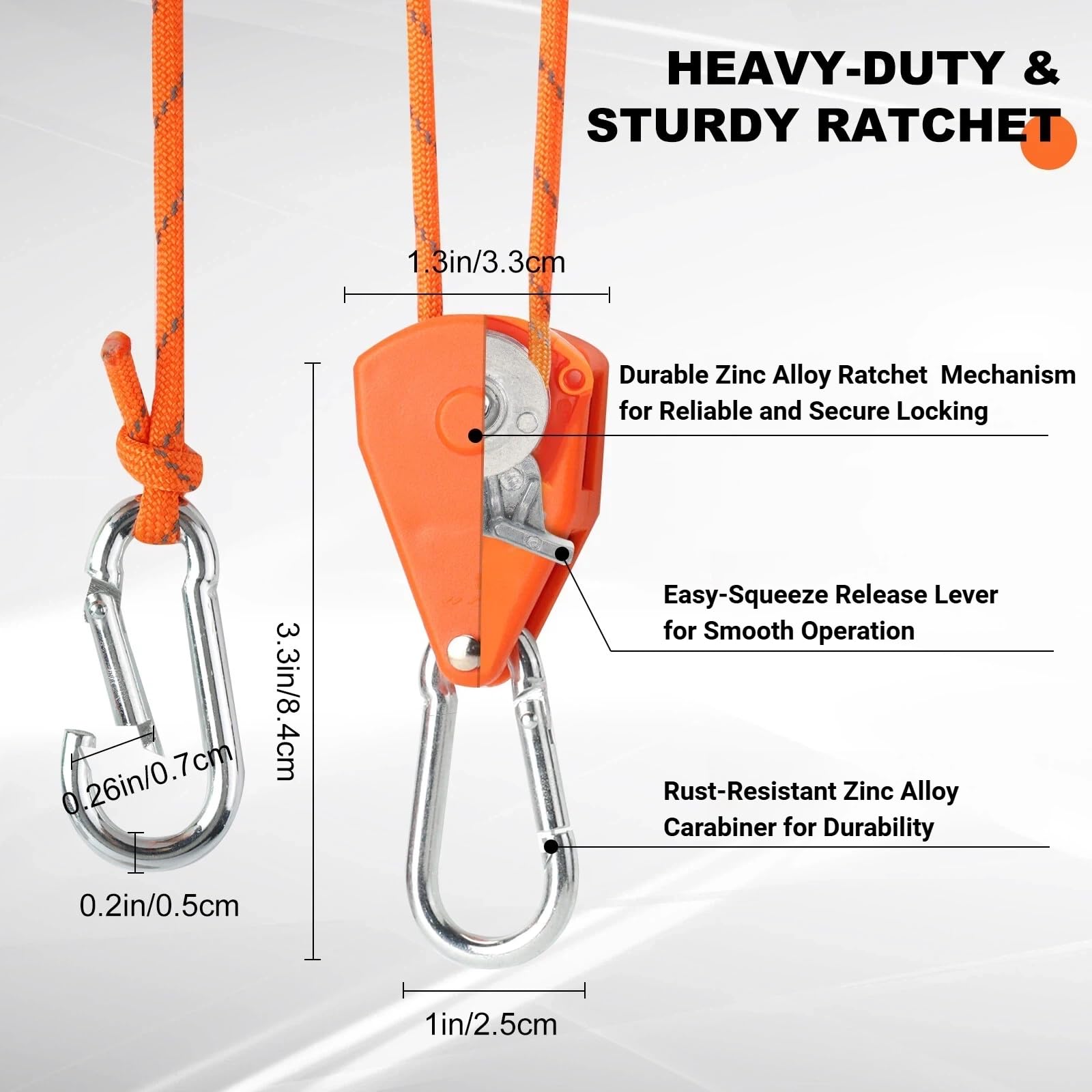 Snapklik.com : 14ft Retractable Paracord Rope Tie Down Ratchet Strap ...