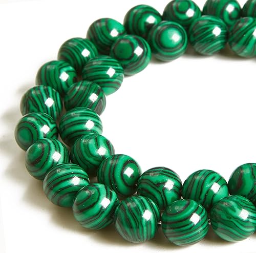 100 cuentas de malaquita de 0.315 pulgadas (0.315 in) cuentas de piedras preciosas naturales redondas sueltas para manualidades y fabricación de