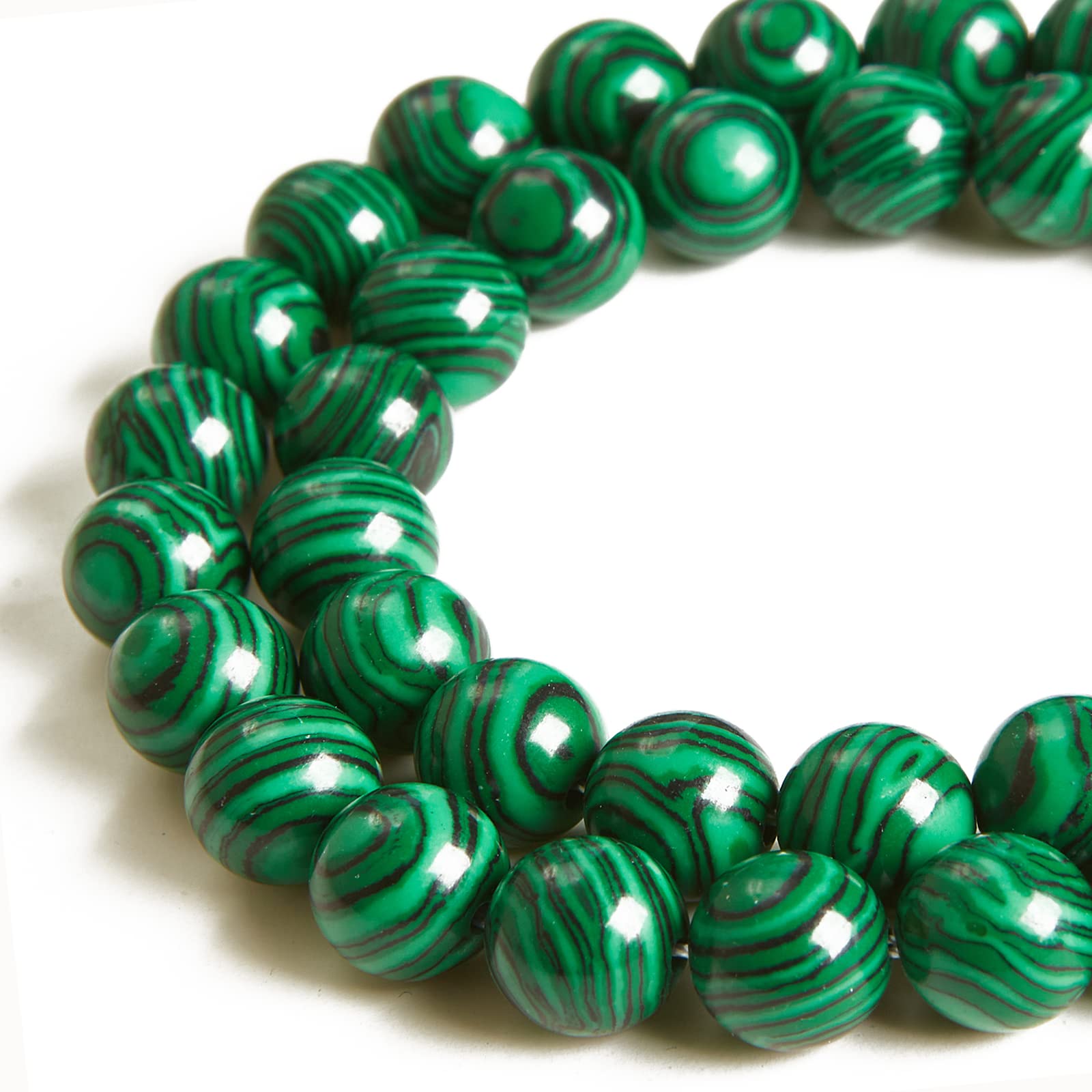 Photo 1 of 100pcs 8mm Malachite Beads Natural Gemstone Beads Round Loose Beads for Crafting and Jewelry Making