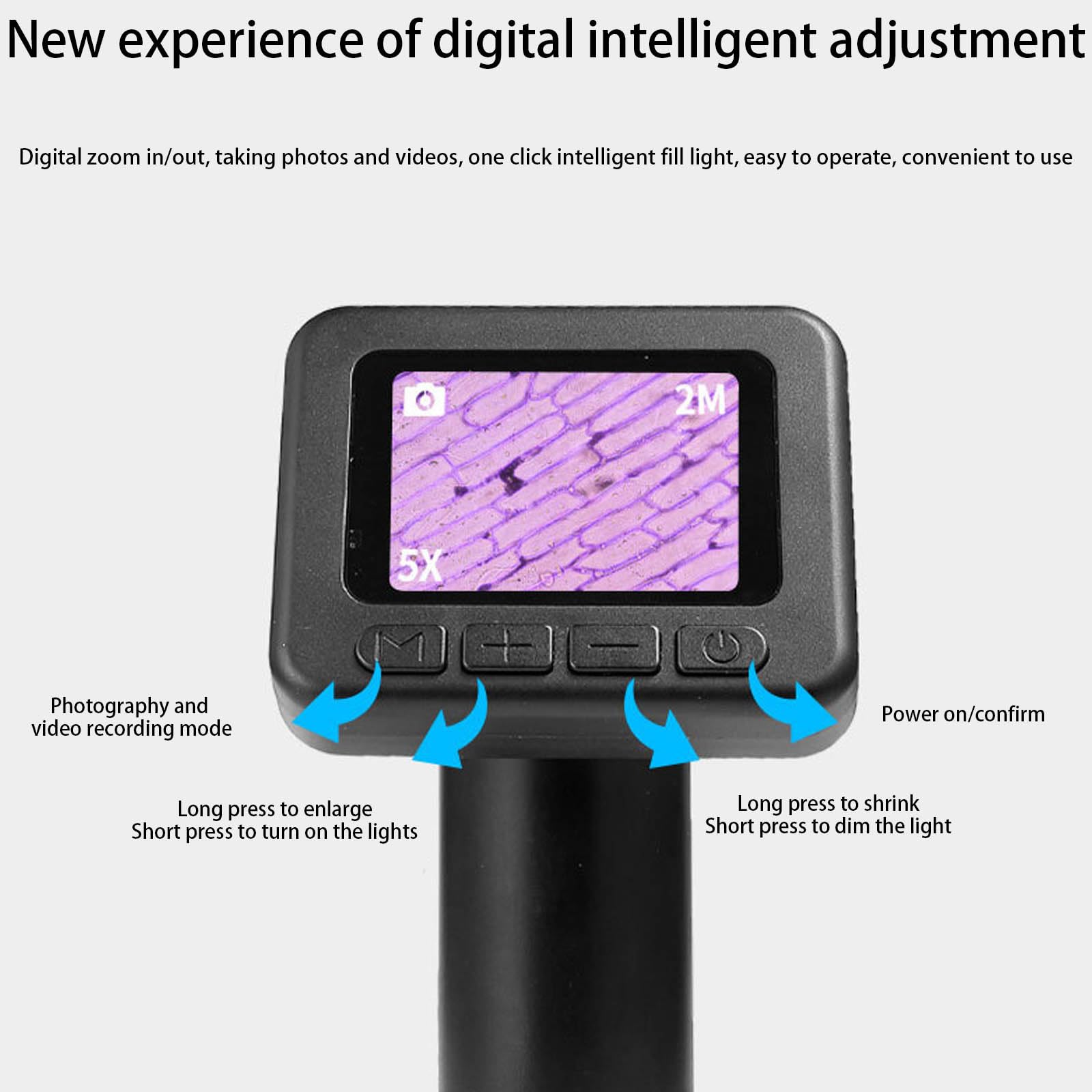 Ligero digital con proyección de pantalla de 6 LED y tiempo de funcionamiento de 180 minutos para investigación científica y aprendizaje, instrumento LED modificable, instrumento portátil recargable