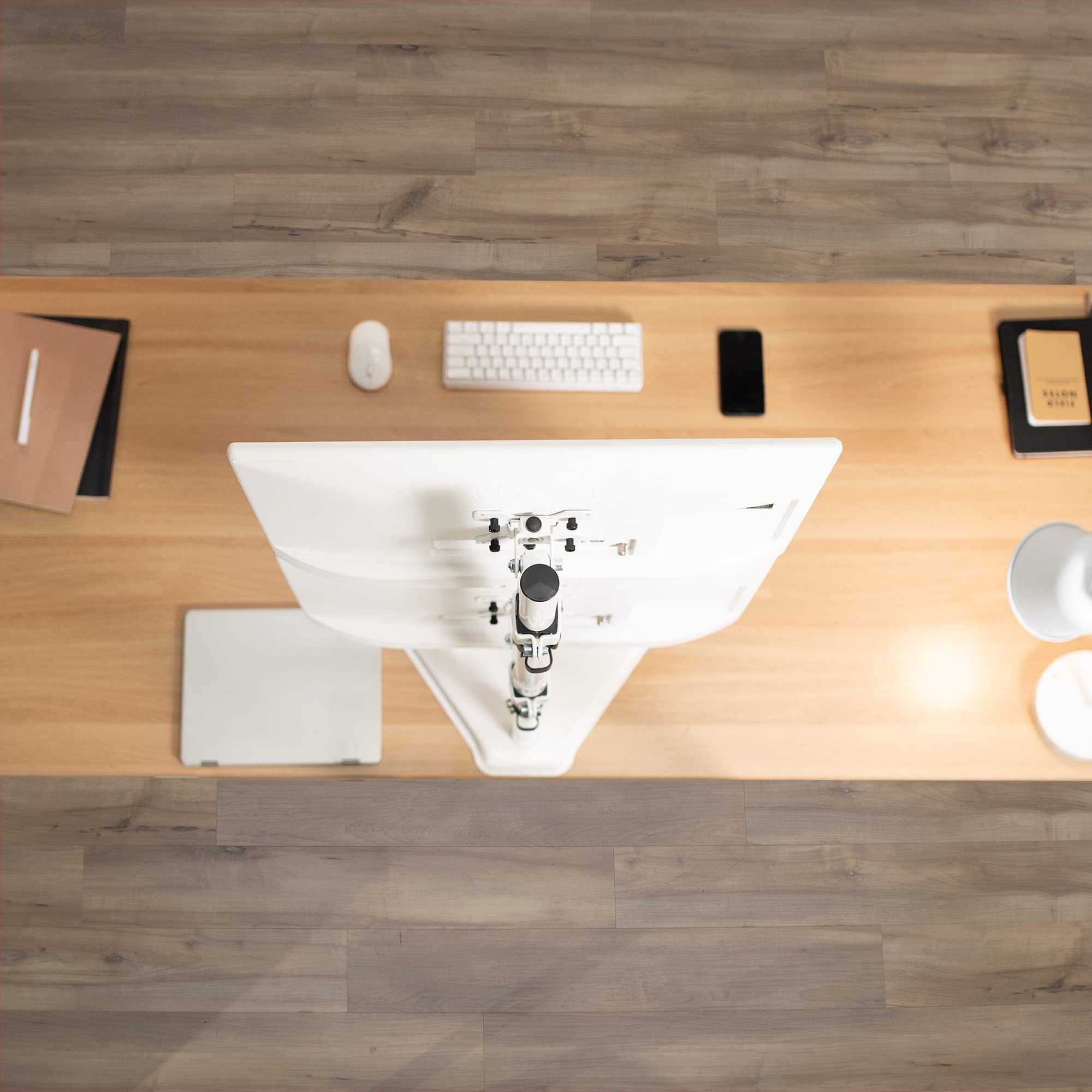 VIVO Dual Monitor Desk Stand Free-Standing LCD Mount, Holds in Stacked Vertical Position 2 Ultrawide Screens up to 34 inches, , STAND-V002L