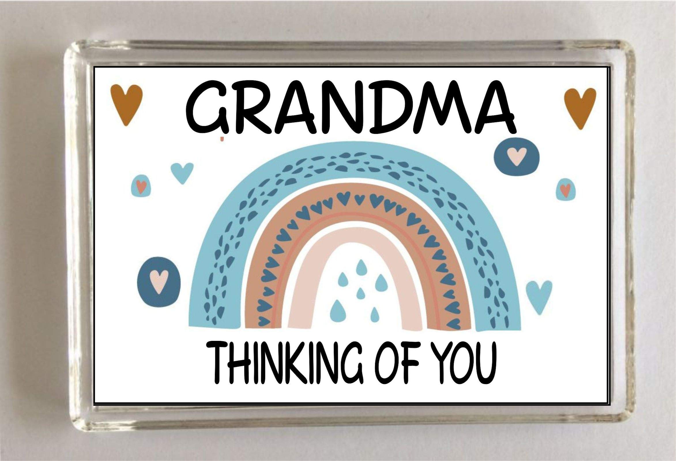 Decalarama Clear Grandma Rainbow Fridge Magnet Gift, Thinking Of You, Miss You, Positive Friendship