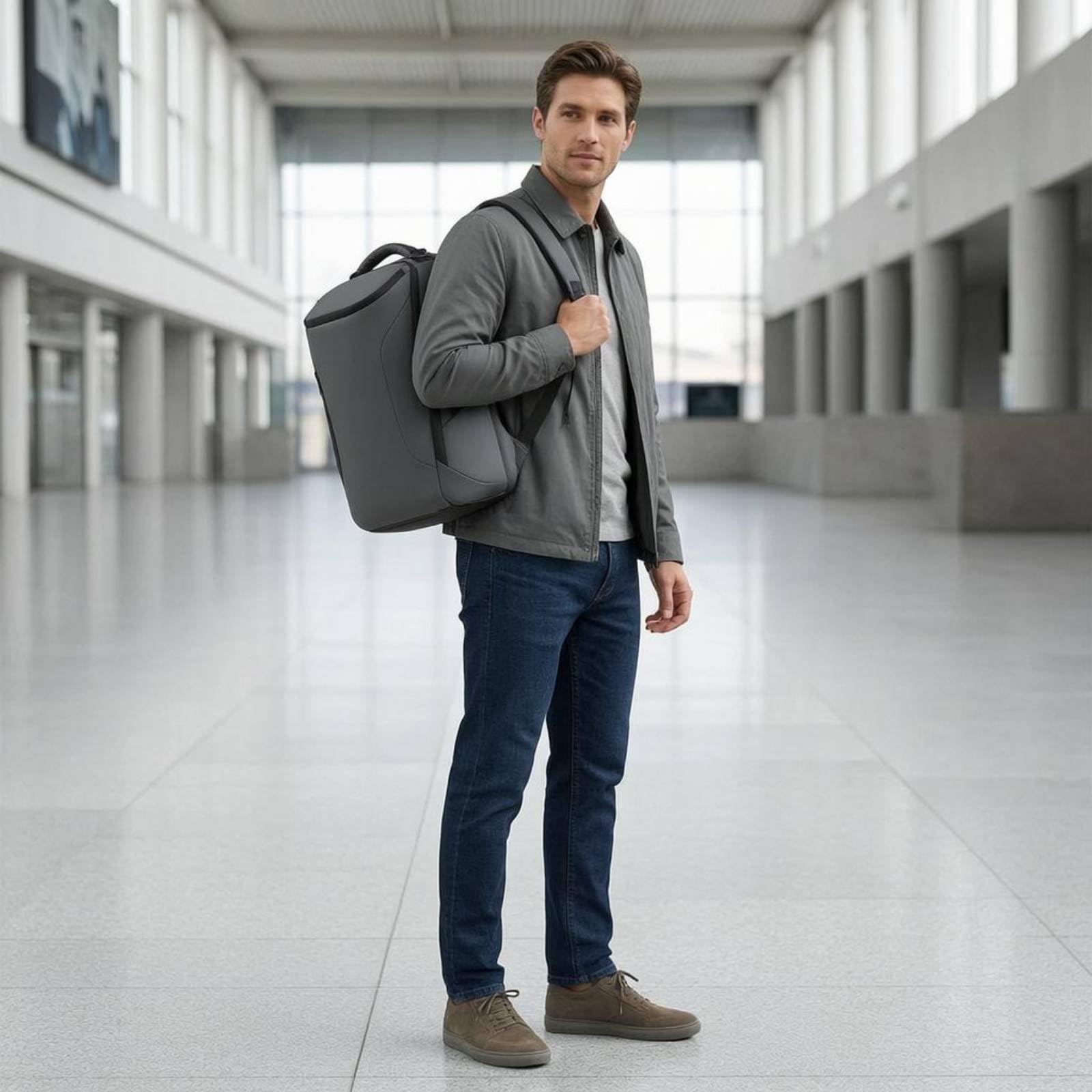 Amagogo Mochila para Portátil Mochila de Negocios Mochila Ejecutiva Bolsa para Compartimento Acolchado y Puerto USB Adecuada para Oficina Desplazamientos, Negro, Negro, 19