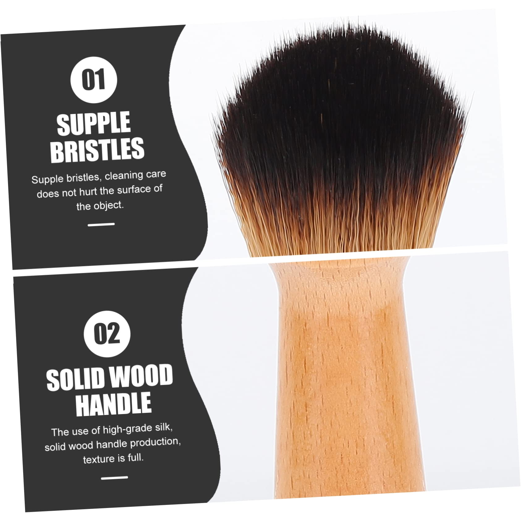 Anneome Cepillo De Limpieza De Madera Con Mango Ergonómico Para Instrumentos Musicales 4 Unidades Para Jade Y Objetos De Arte.