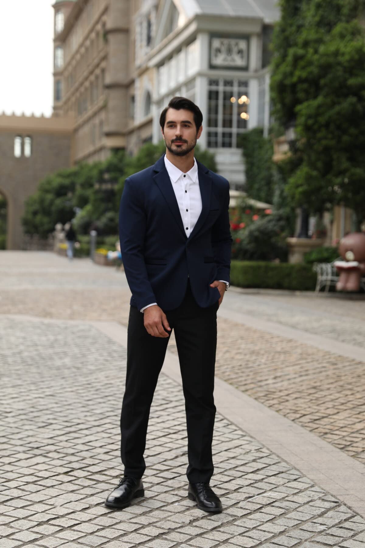 Allthemen Blazer Chaqueta de Traje para Hombre diseño Ajustado con botón de veston Blazer para Hombre Elegante Formal para Bodas Negocios y veladas