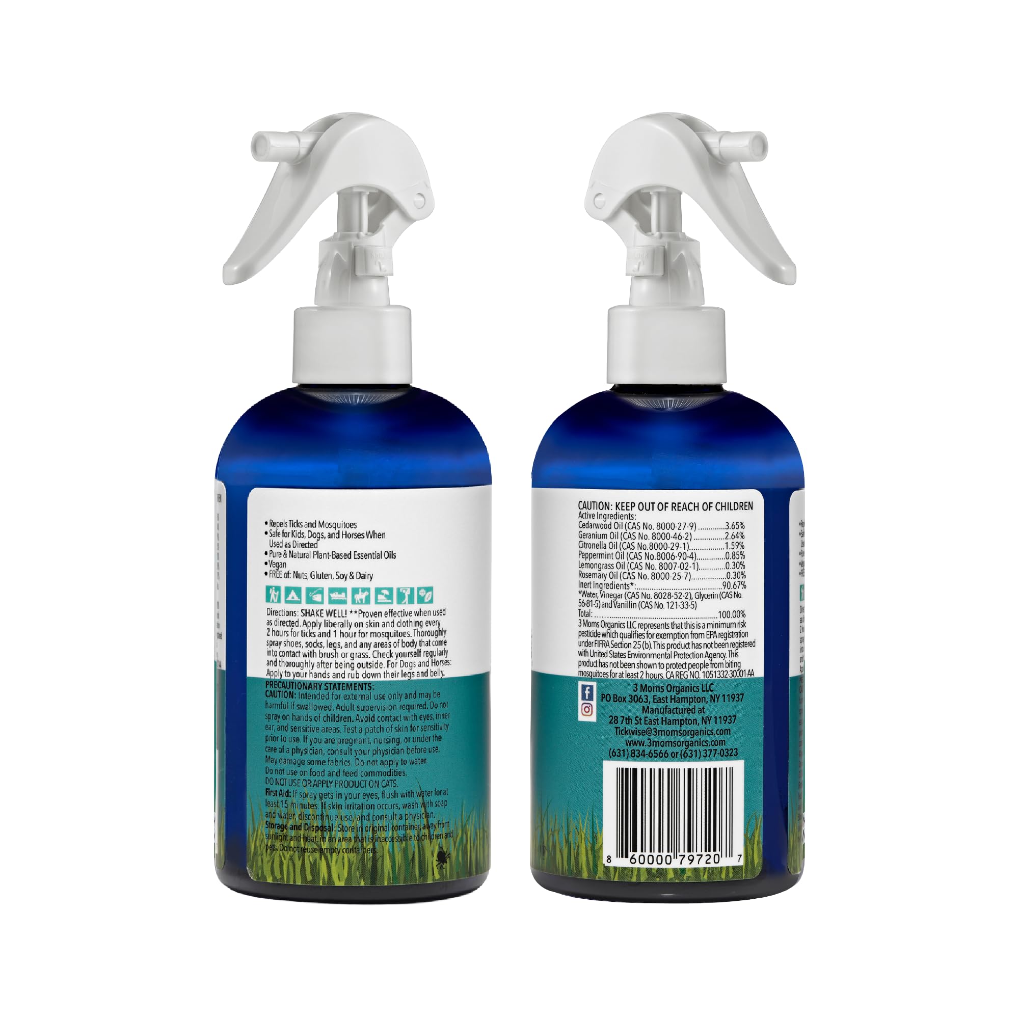 3 Moms Organics, TickWise 8oz Extra Strength Double Whammy 2-Pack - DEET- Free, Tick and Insect Repellent, Plant Based Essential Oils, All Natural Ingredients, Safe for Kids, Adults, Dogs & Horses - image 2