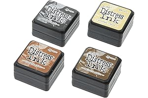 Ranger Tim Holtz Distress Mini Ink Set (4 Count), Antique Linen, Vintage...