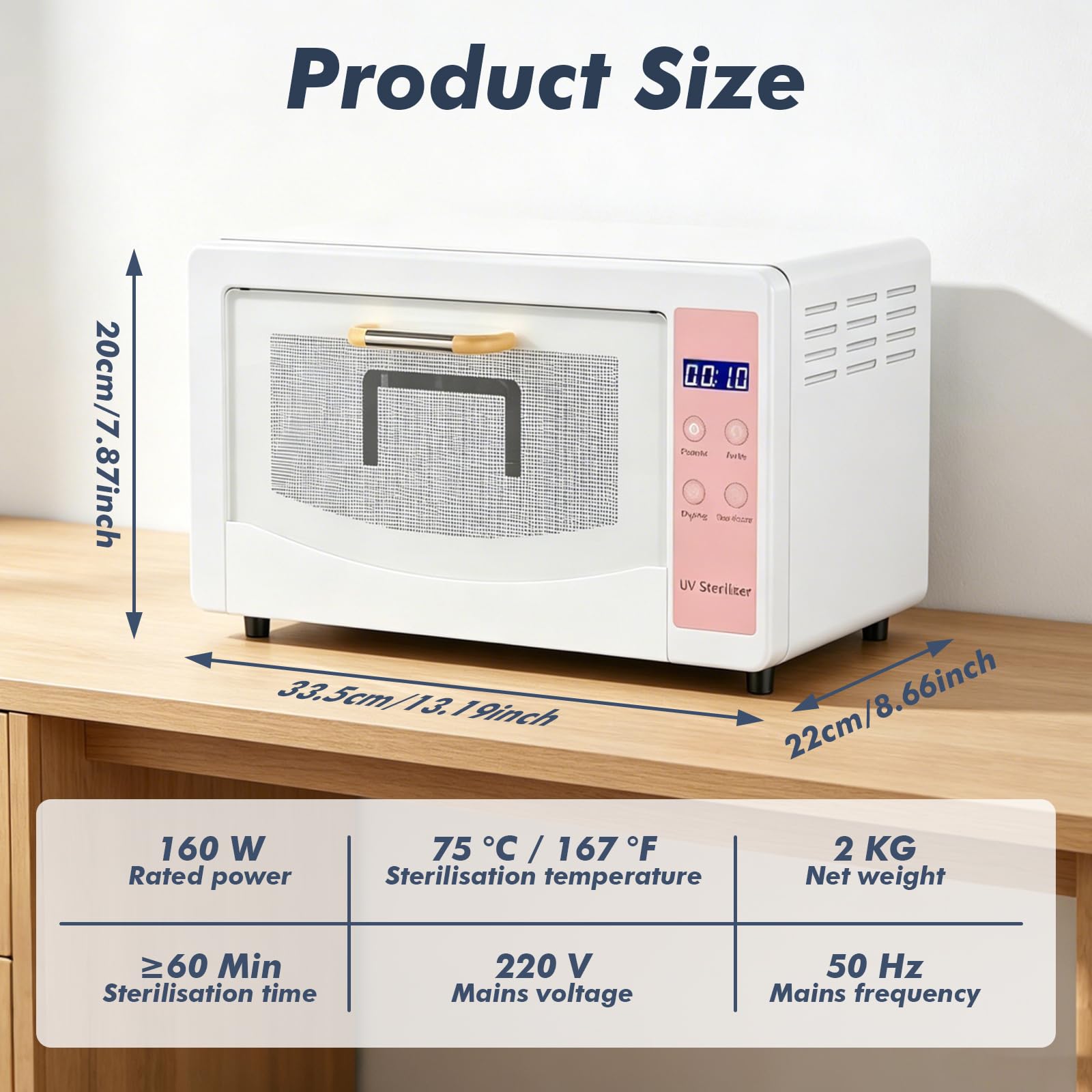 Stérilisateur UV 10L pour Salon de Manucure, Grand Appareil de Nettoyage pour Outils de Manucure avec Séchage à Air Chaud, Stérilisateur d'Instruments pour Salons de Beauté, Coiffeurs, Spas & Maison