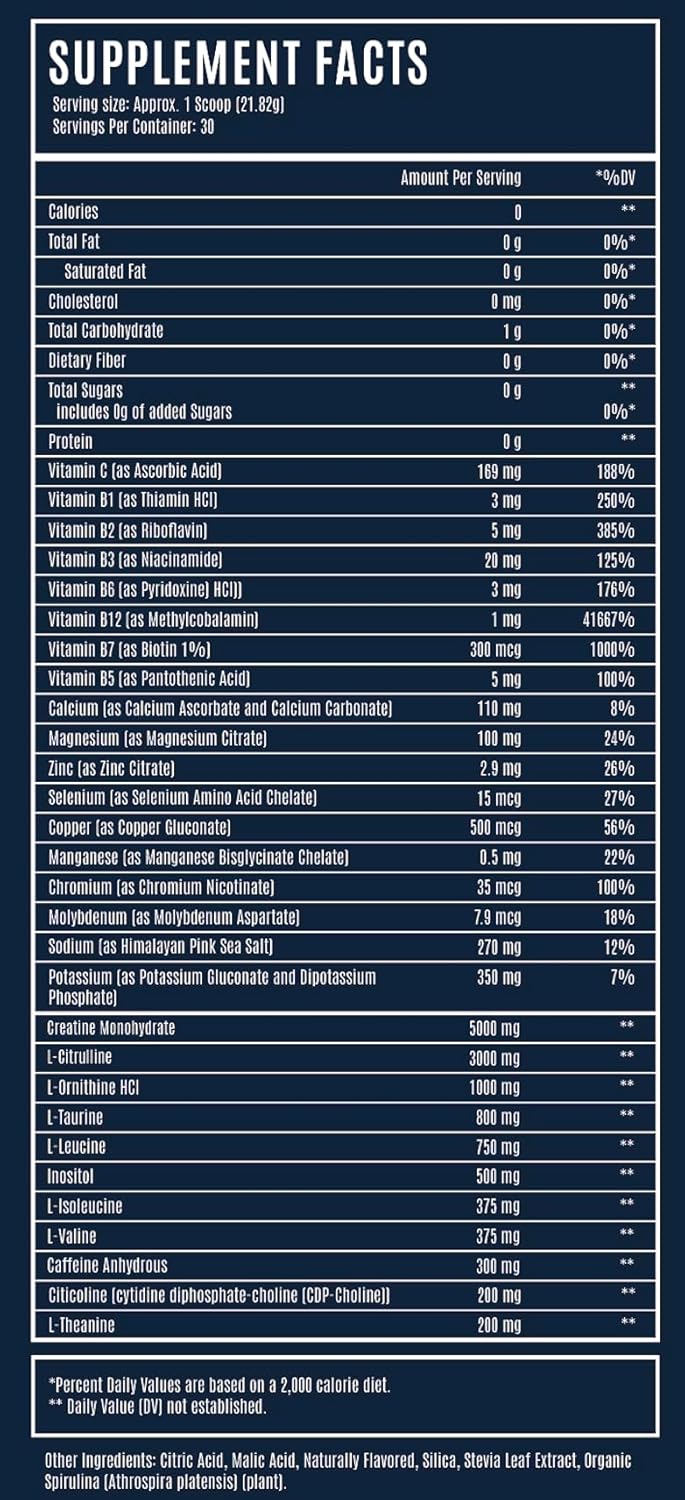Muscle Water Pre Workout Powder | Muscle + Pump + Energy | 20+ Supplements, 0 Tubs | 5g Creatine + 300mg Caffeine | Sugar-Free | Green Apple | 30 Servings