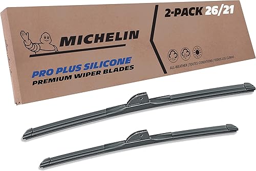 Michelin 40-2621SPBA Pro Plus - Paquete doble de limpiaparabrisas de silicona de 26 y 21 pulgadas, compatible con Lexus, Ford, Dodge, Audi, Lincoln,