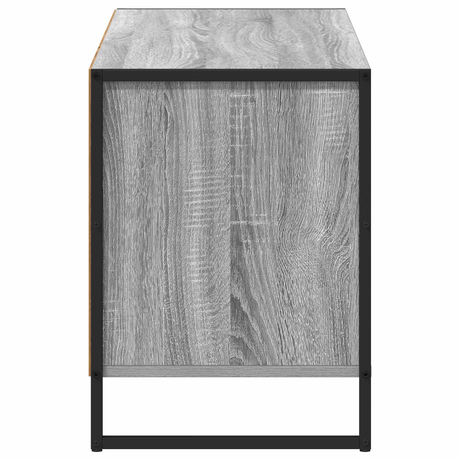 Meble telewizyjne 100 x 36 x 49,5 cm, szary materiał drewnopochodny, konsola medialna z systemem zarządzania kablami i miejscem do przechowywania do salonu, kina domowego, kredens