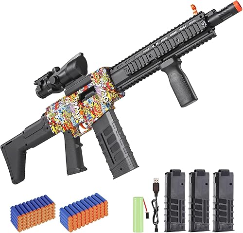 Pistola de juguete realista para dardos Nerf Guns, rifle de francotirador de juguete con alcance, 100 balas suaves, 3 cargadores, pistola de juguete