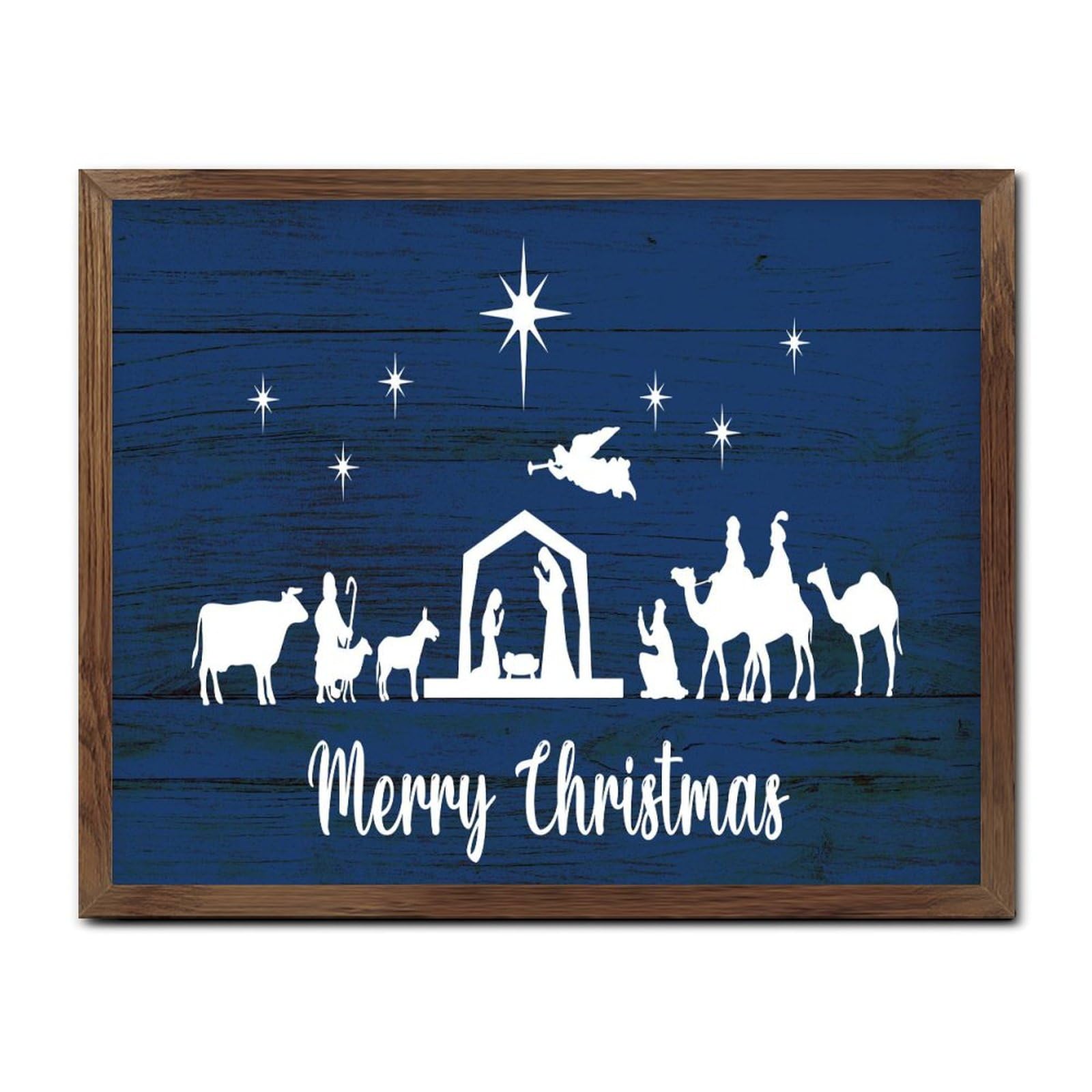 Panneau bois Merry Christmas Oh Holy Night pour habiller vos fenêtres et salons en hiver