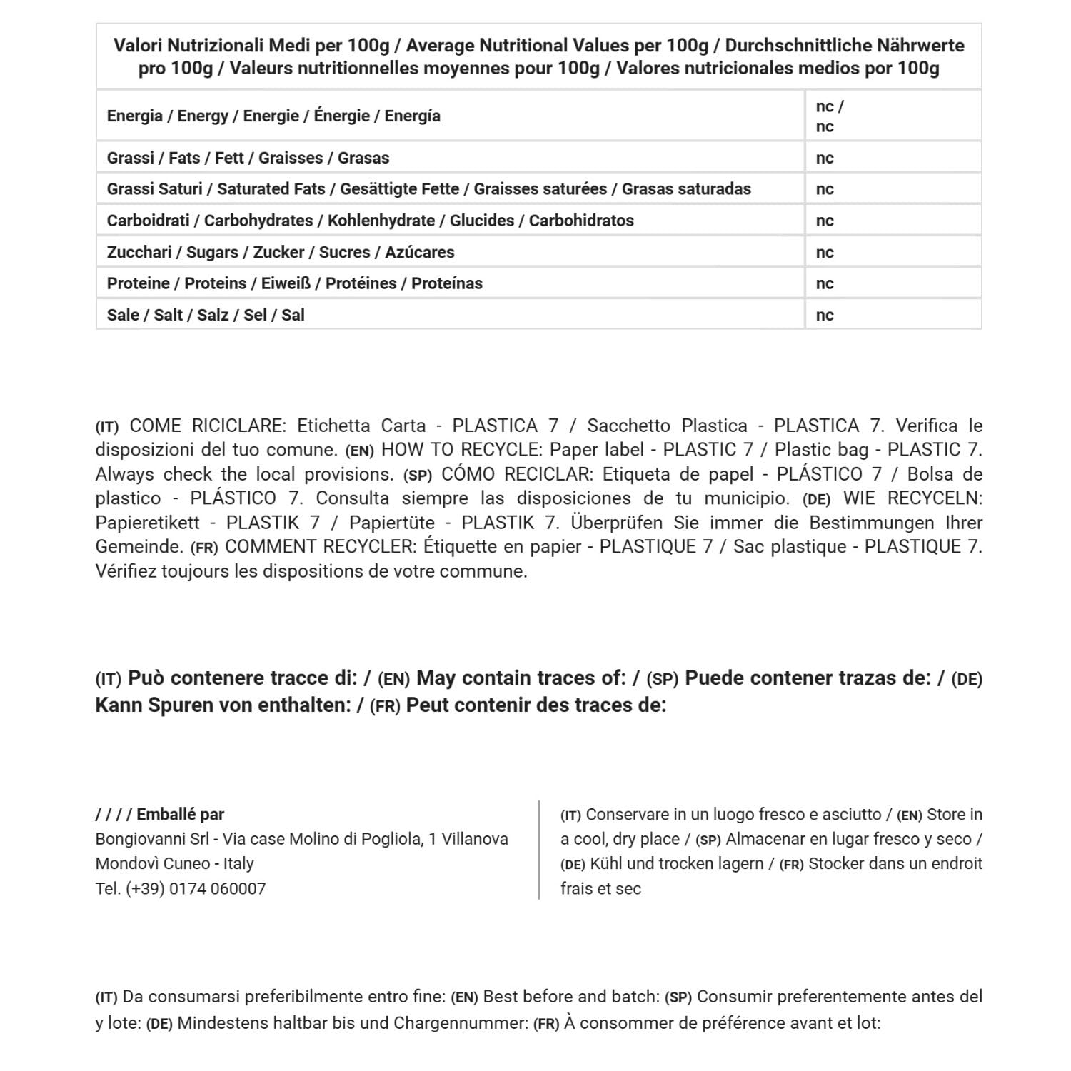 Bongiovanni Farine e Bontà Naturali Sultanas aus Australien 5C 14 kg