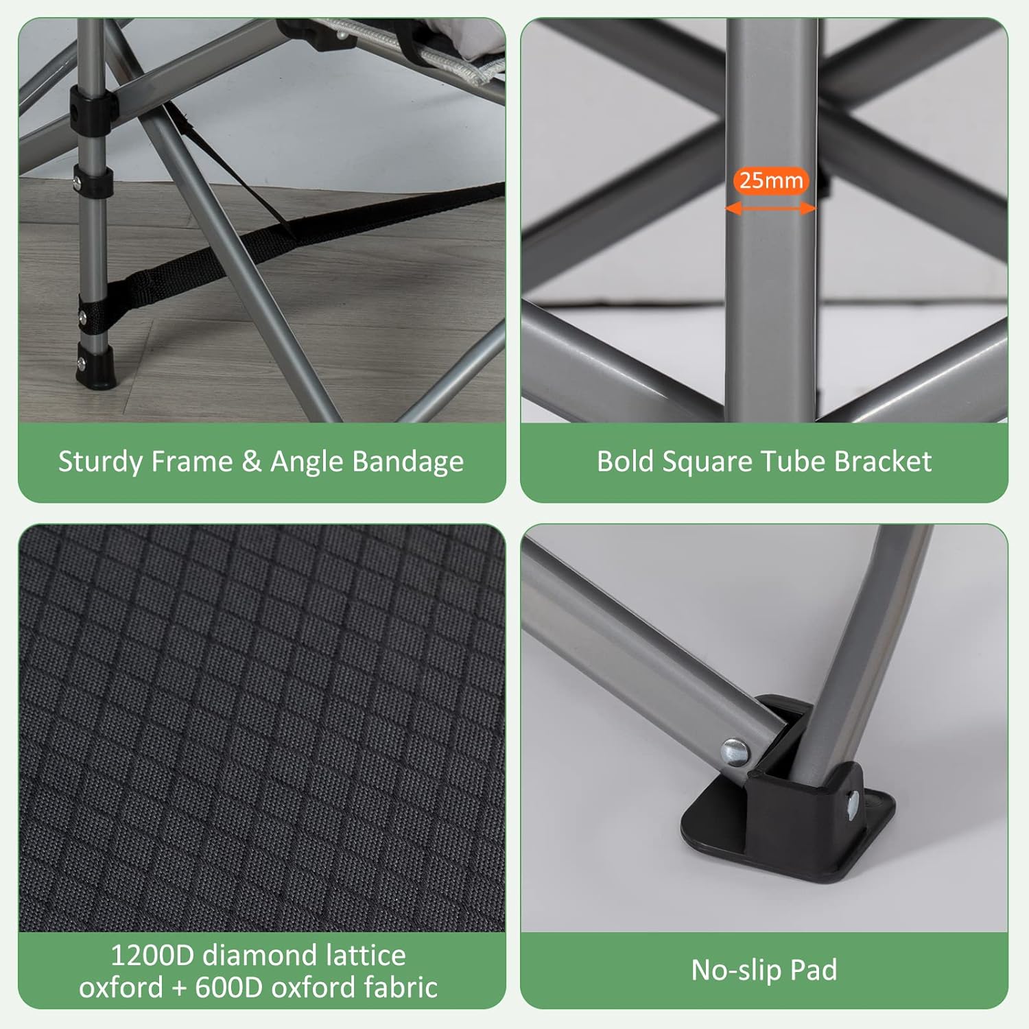 Wide Folding Camping Cots with Pillow & Extra Thick Matress, Cots for Sleeping 900 LBS, Camping Bed for Adults with Cushion, Sleeping Cot (Grey)