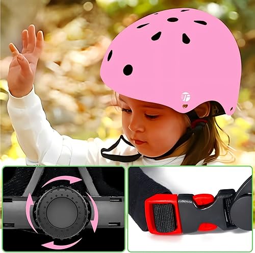 Miniatura 5 de Casco de bicicleta ajustable para niños pequeños con degradado de color para niños de 3-5-8-14 años + edades, casco de bicicleta para niños de 2 a 4